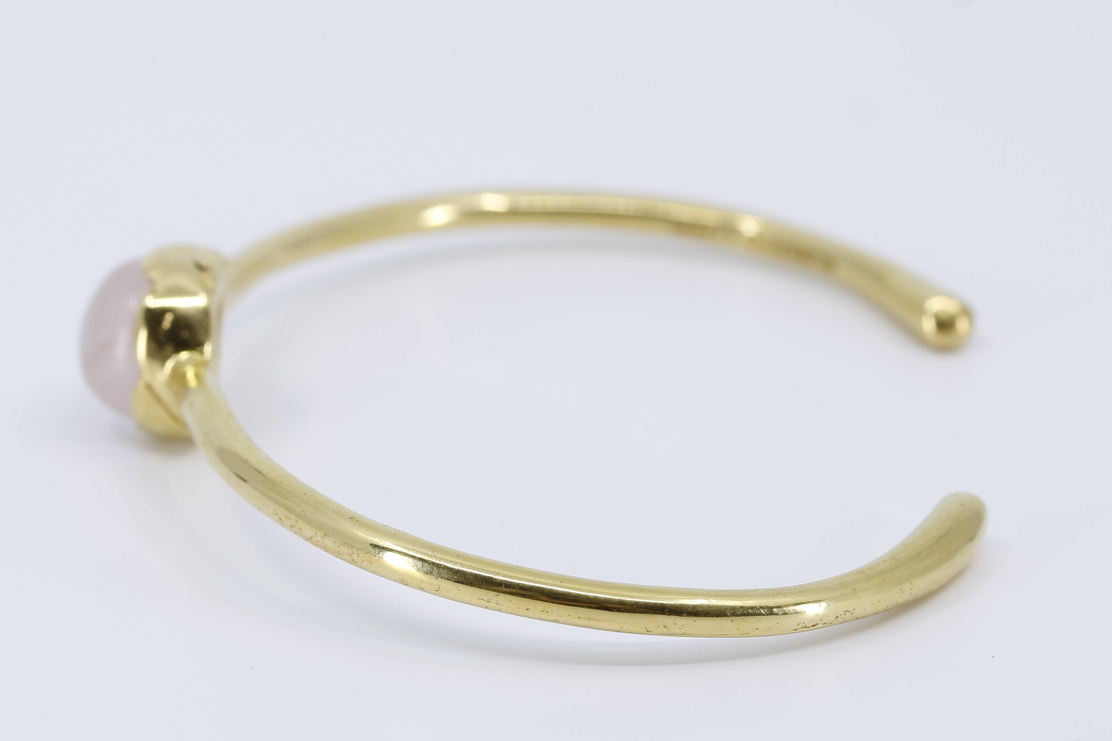 AURORA Domed Rose Quartz Cuff Bracelet