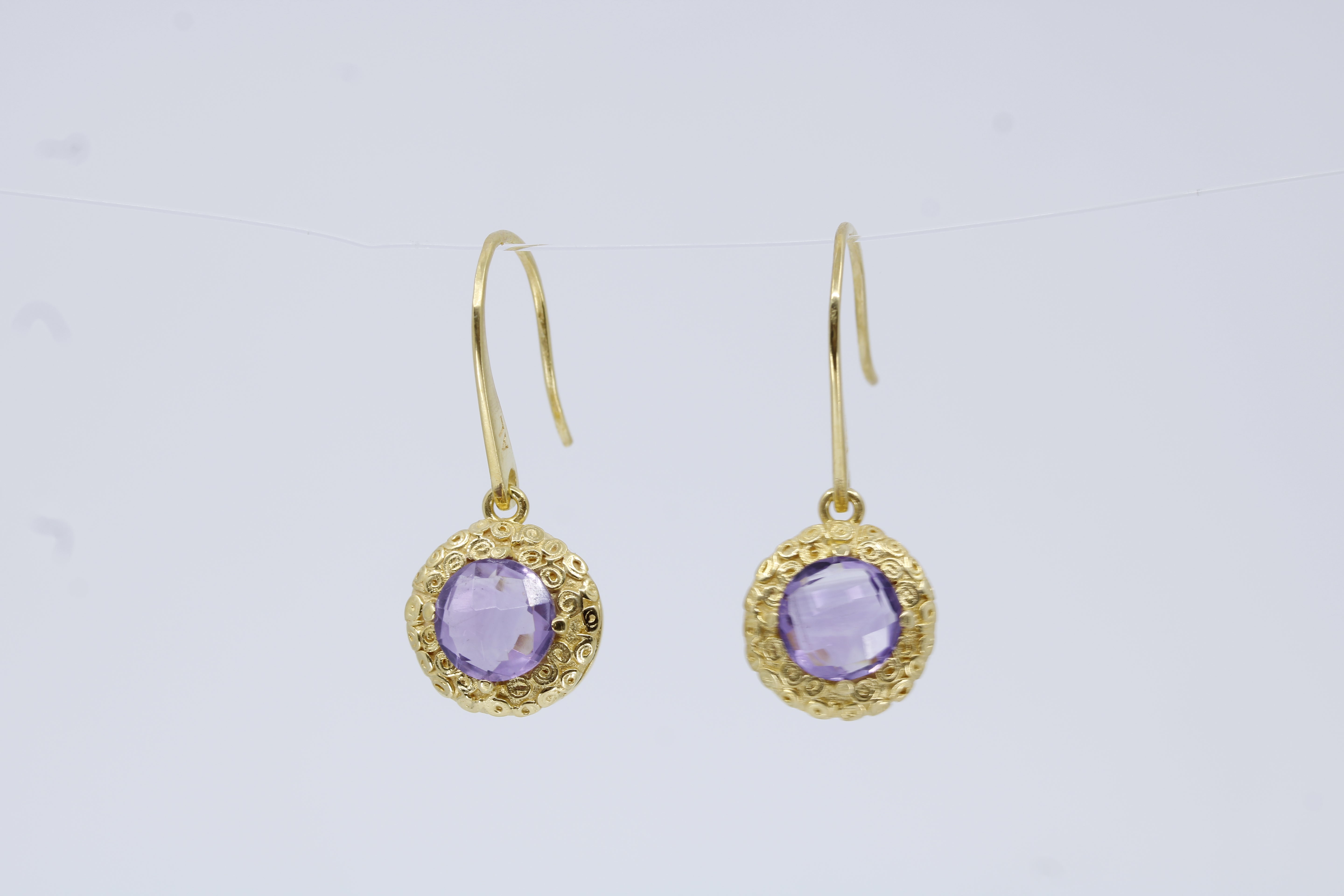 Il Gattopardo Amethyst Bezel Earrings