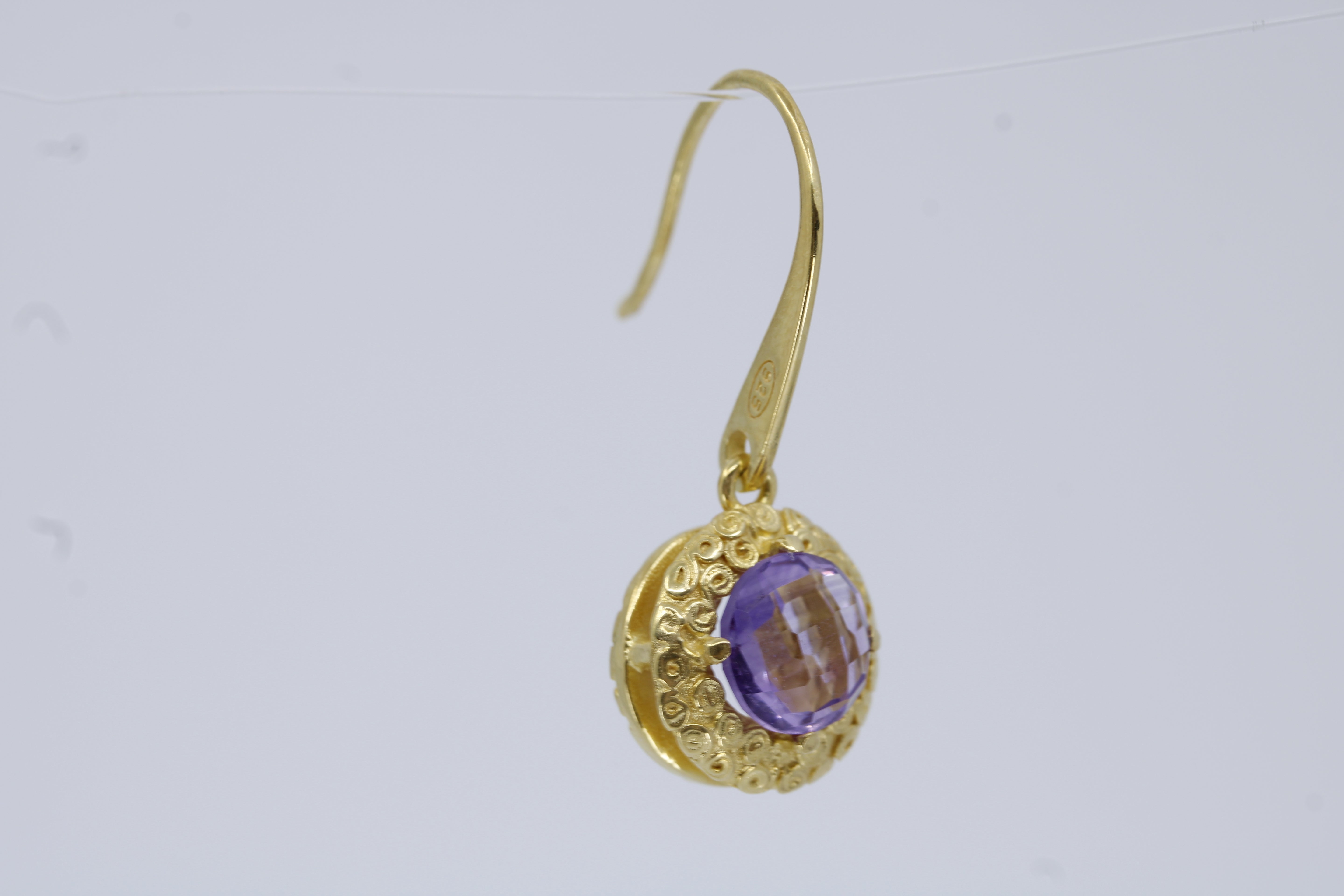 Il Gattopardo Amethyst Bezel Earrings