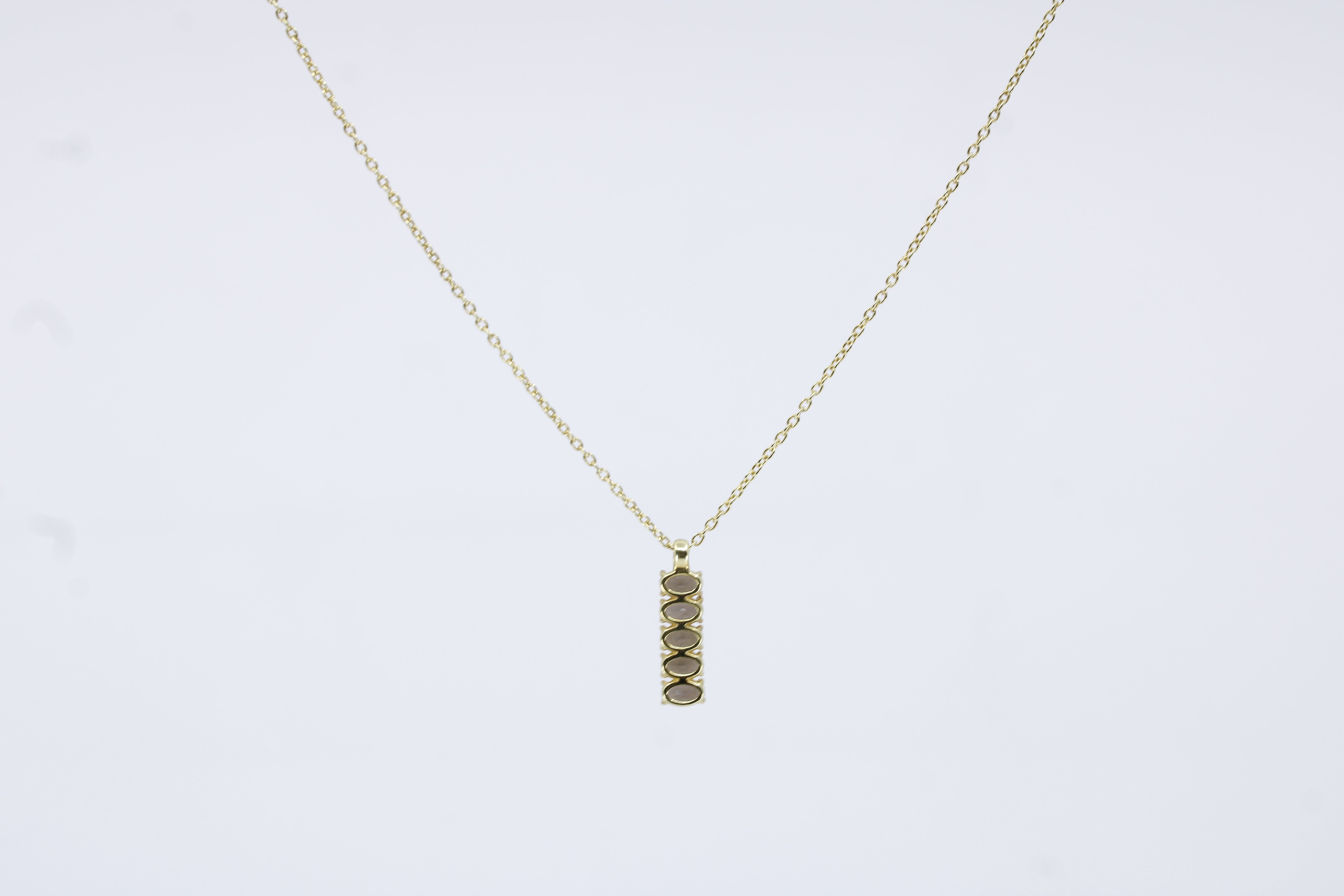 High Line Smoky Quartz Bar Pendant Necklace