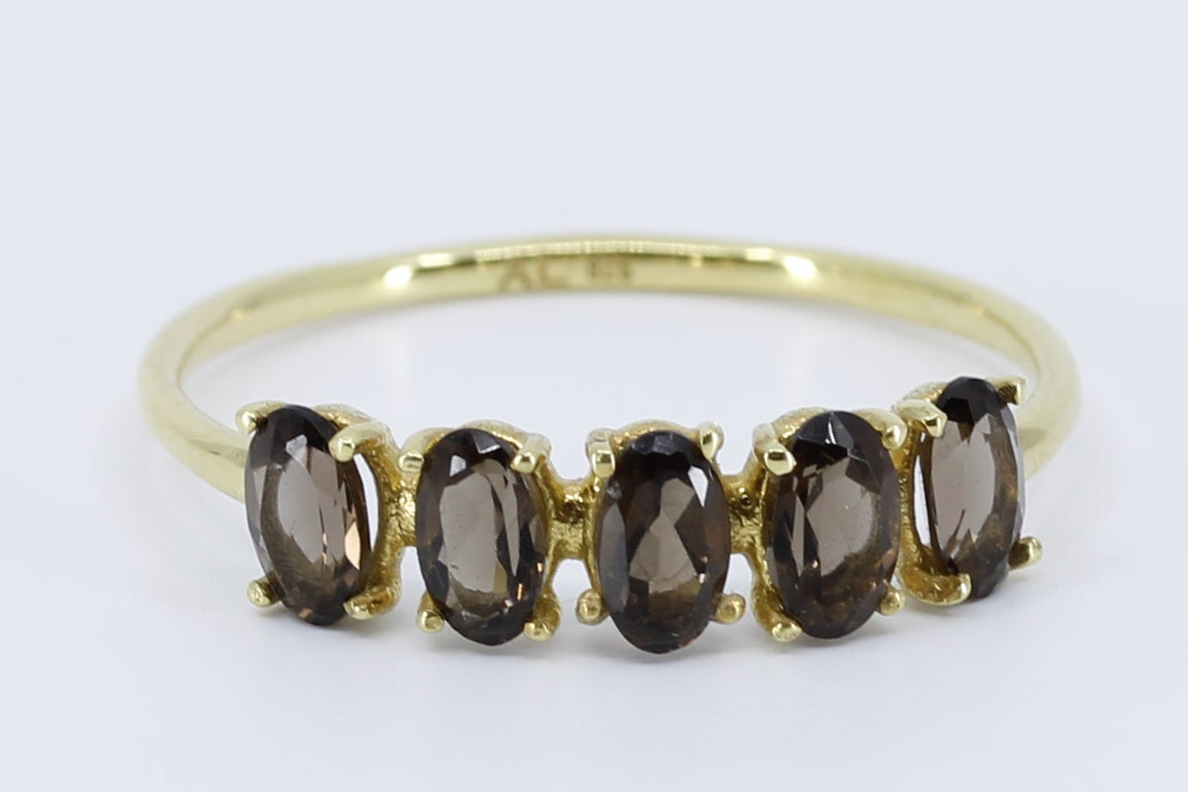 AURORA Smoky Quartz Bar Ring