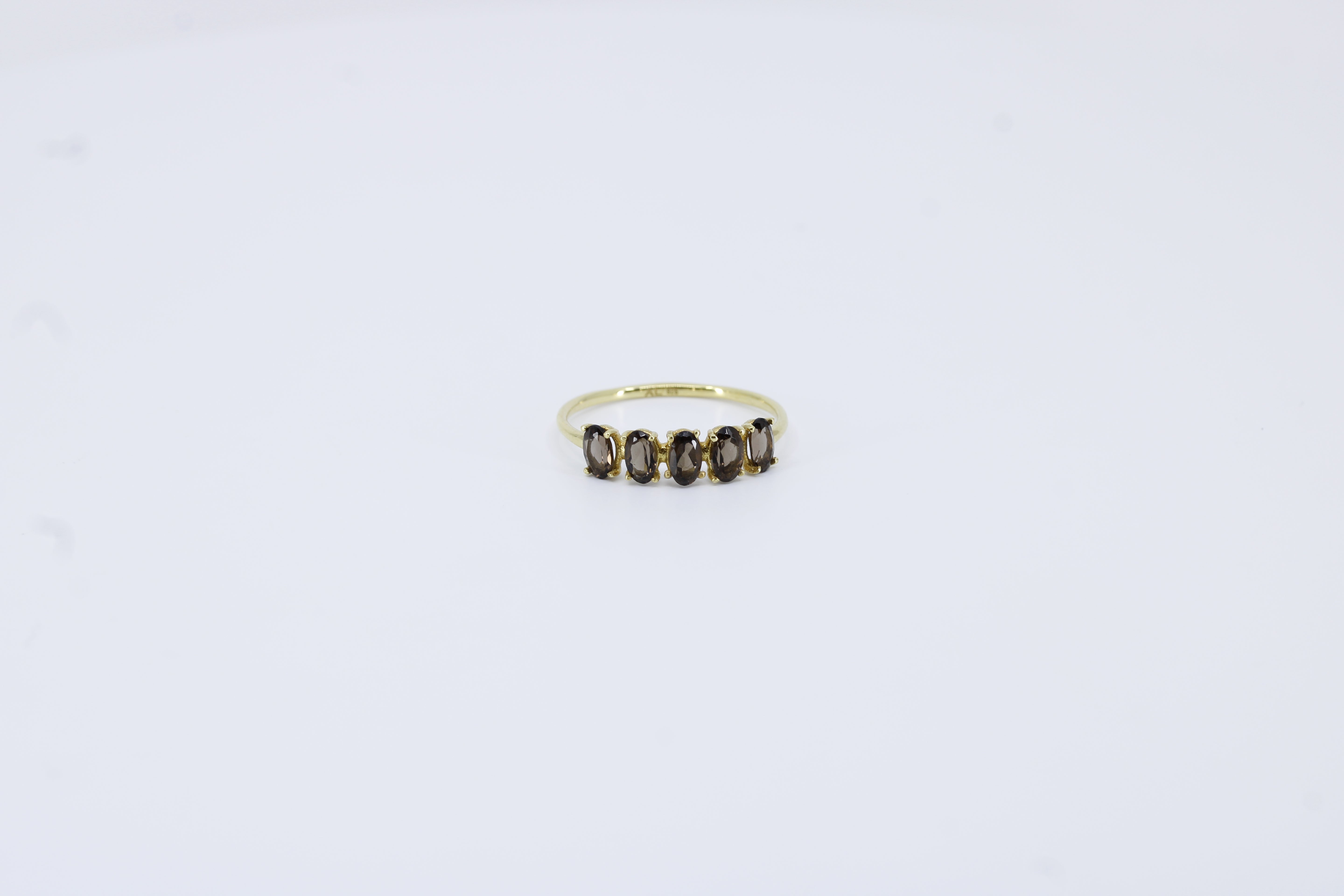 High Line Smoky Quartz Bar Ring