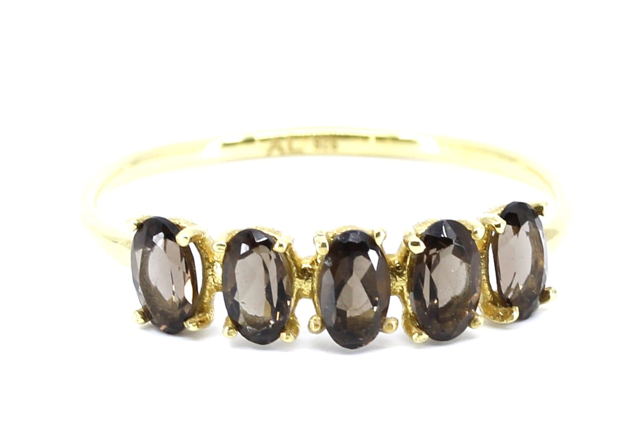 AURORA Smoky Quartz Bar Ring