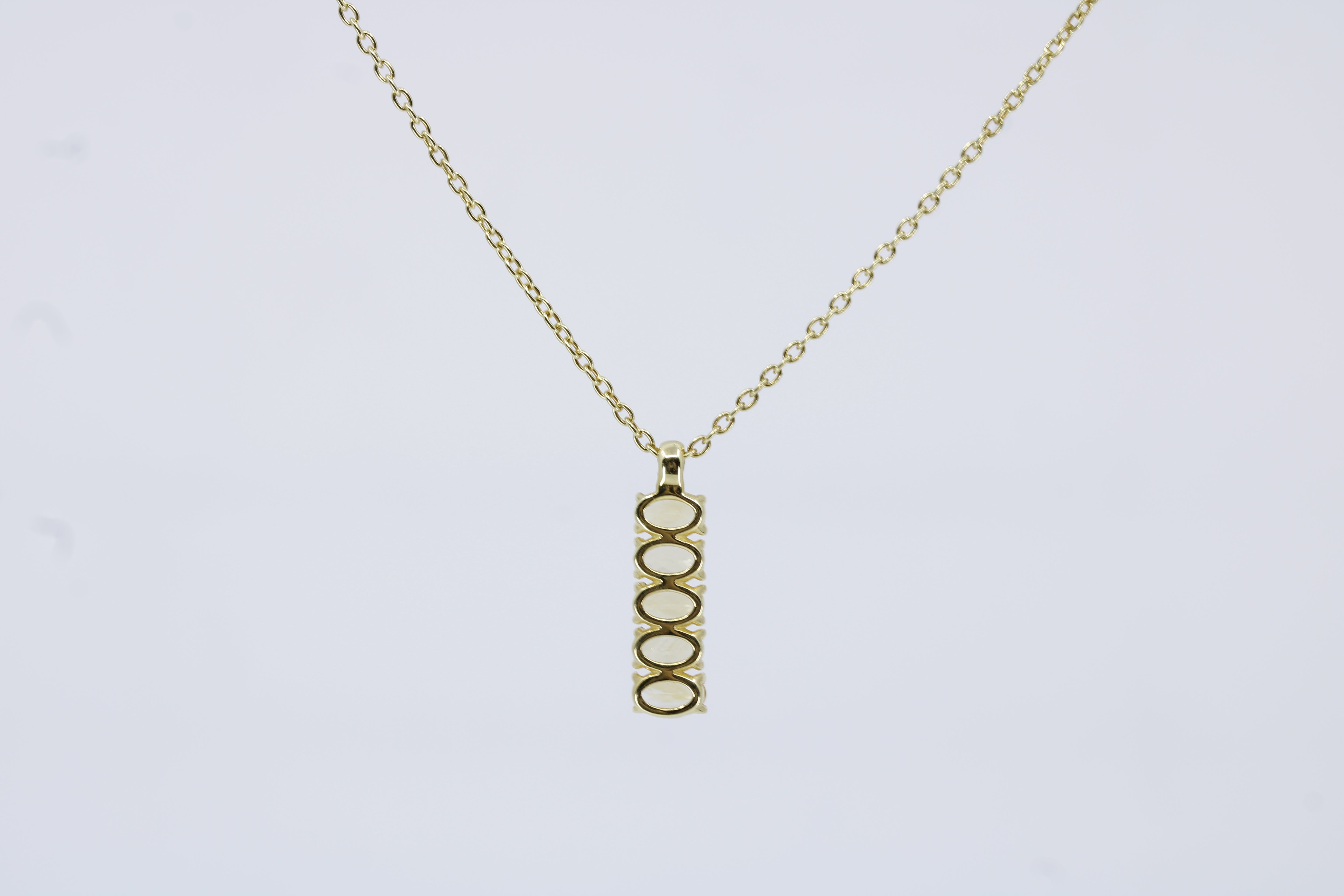 High Line Citrine Bar Pendant Necklace