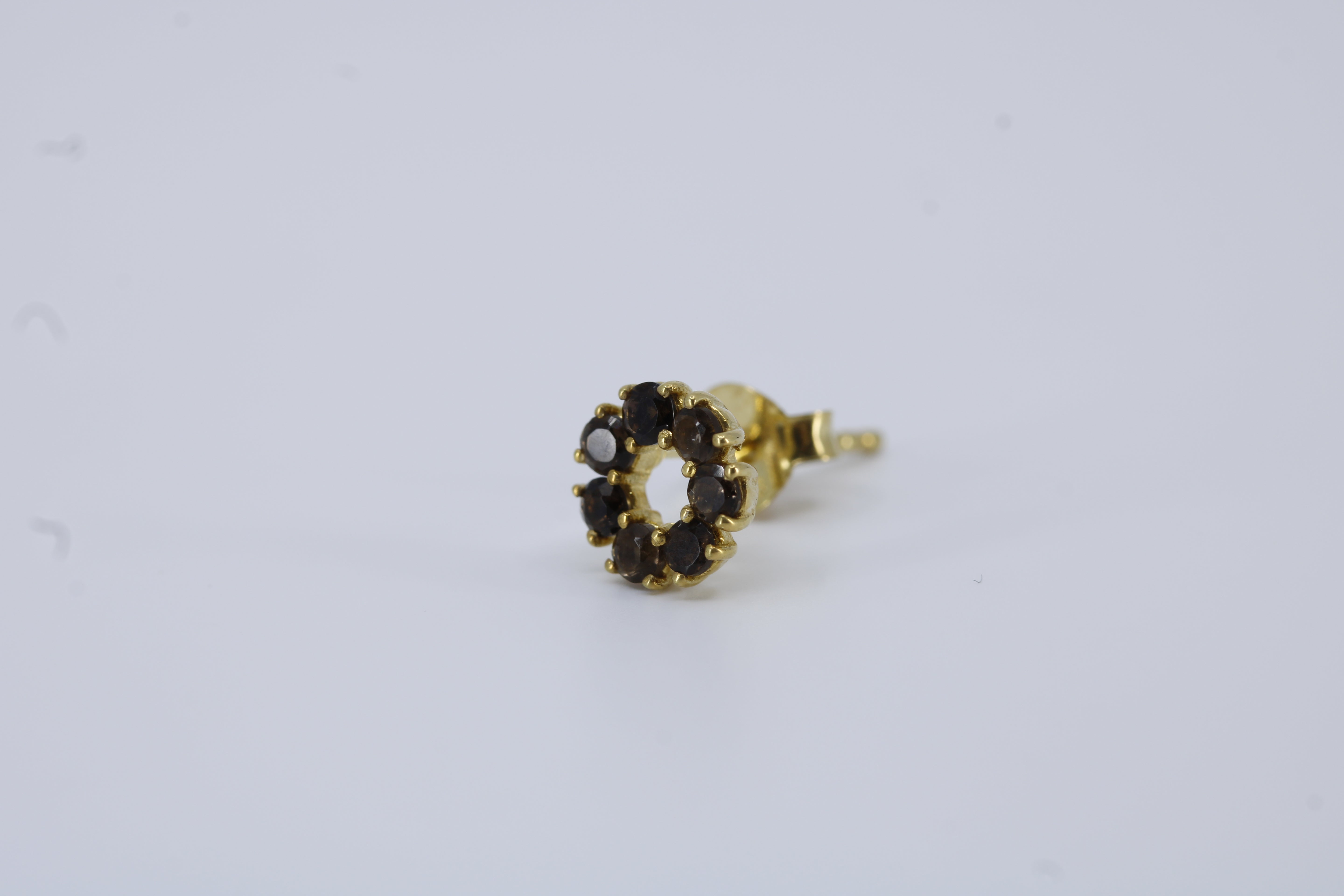 Salina 18K Gold Vermeil Earrings with Smoky Quartz