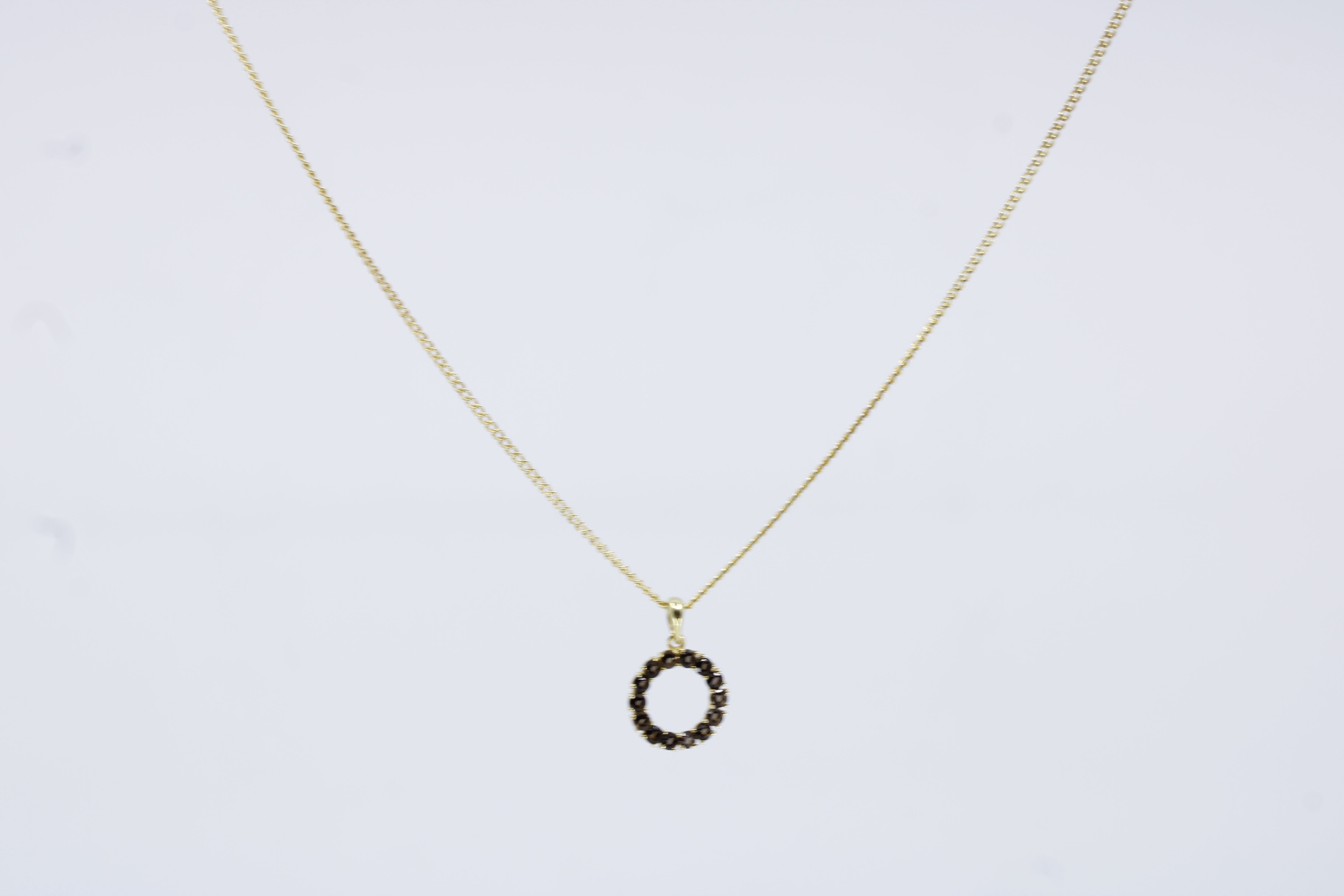 Salina Chain Link Necklace with Smoky Quartz