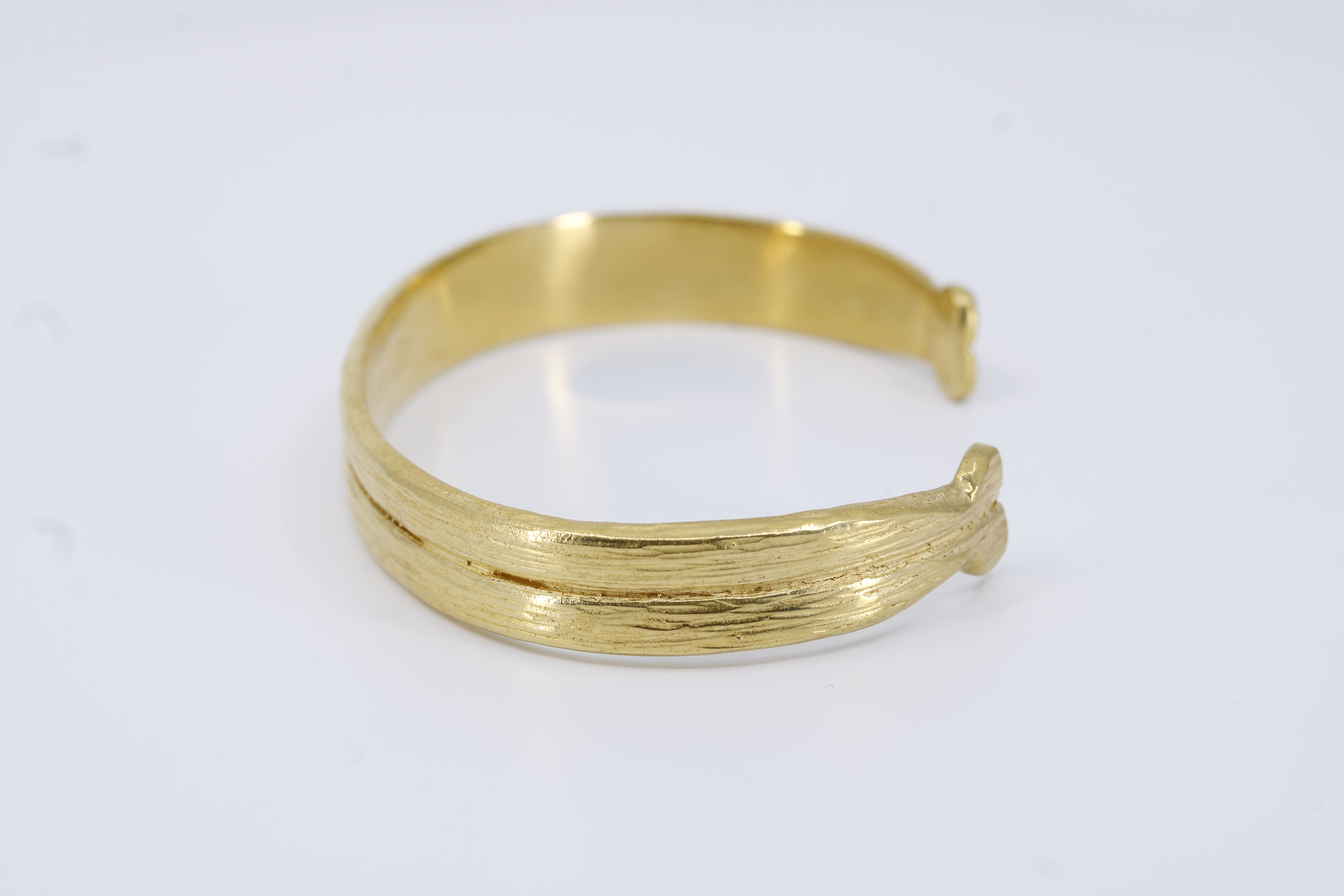 AL CANAL 18K Gold Vermeil Two Row Cuff Bracelet
