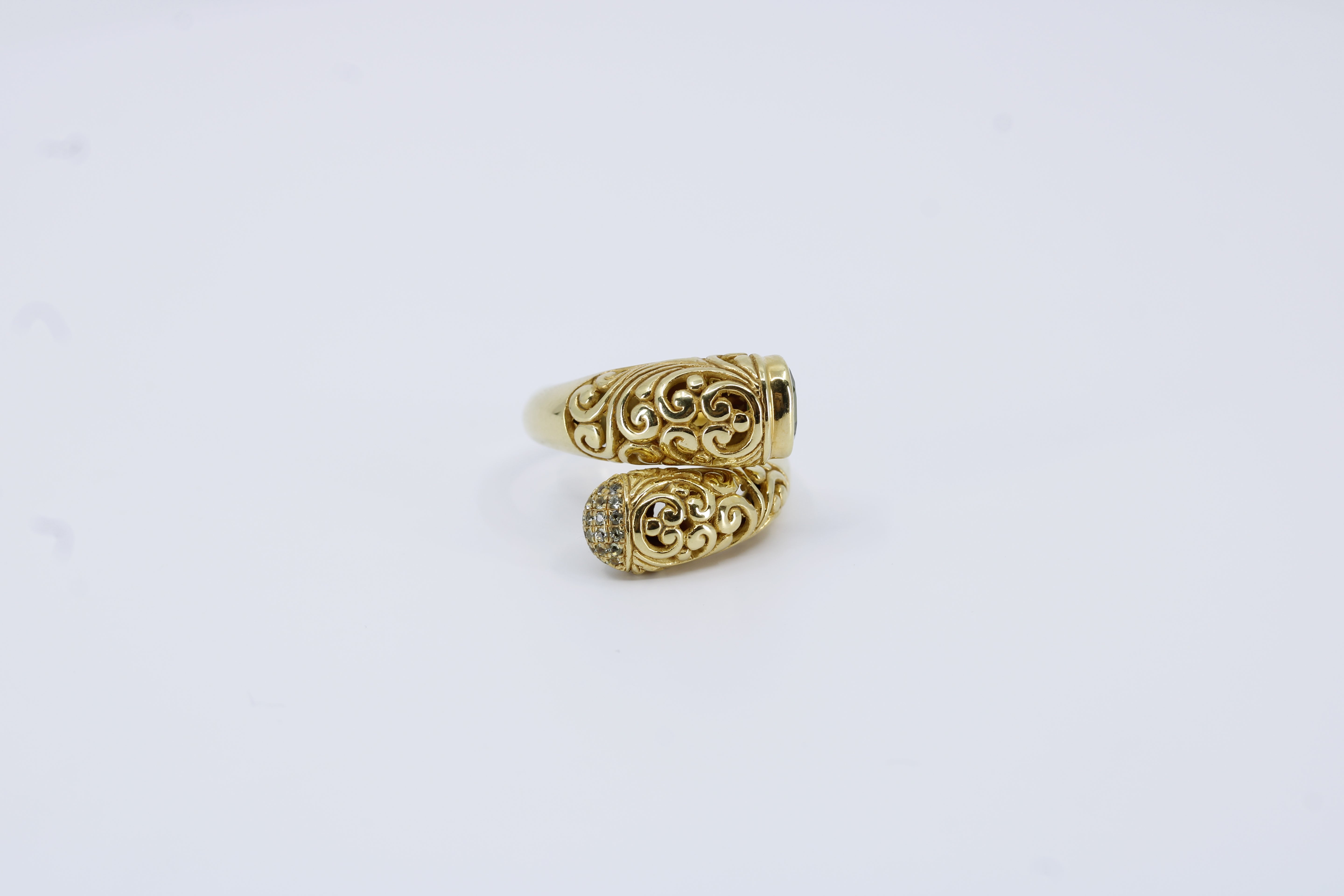 Casa Bali 18K Gold Vermeil Peridot Bypass Ring