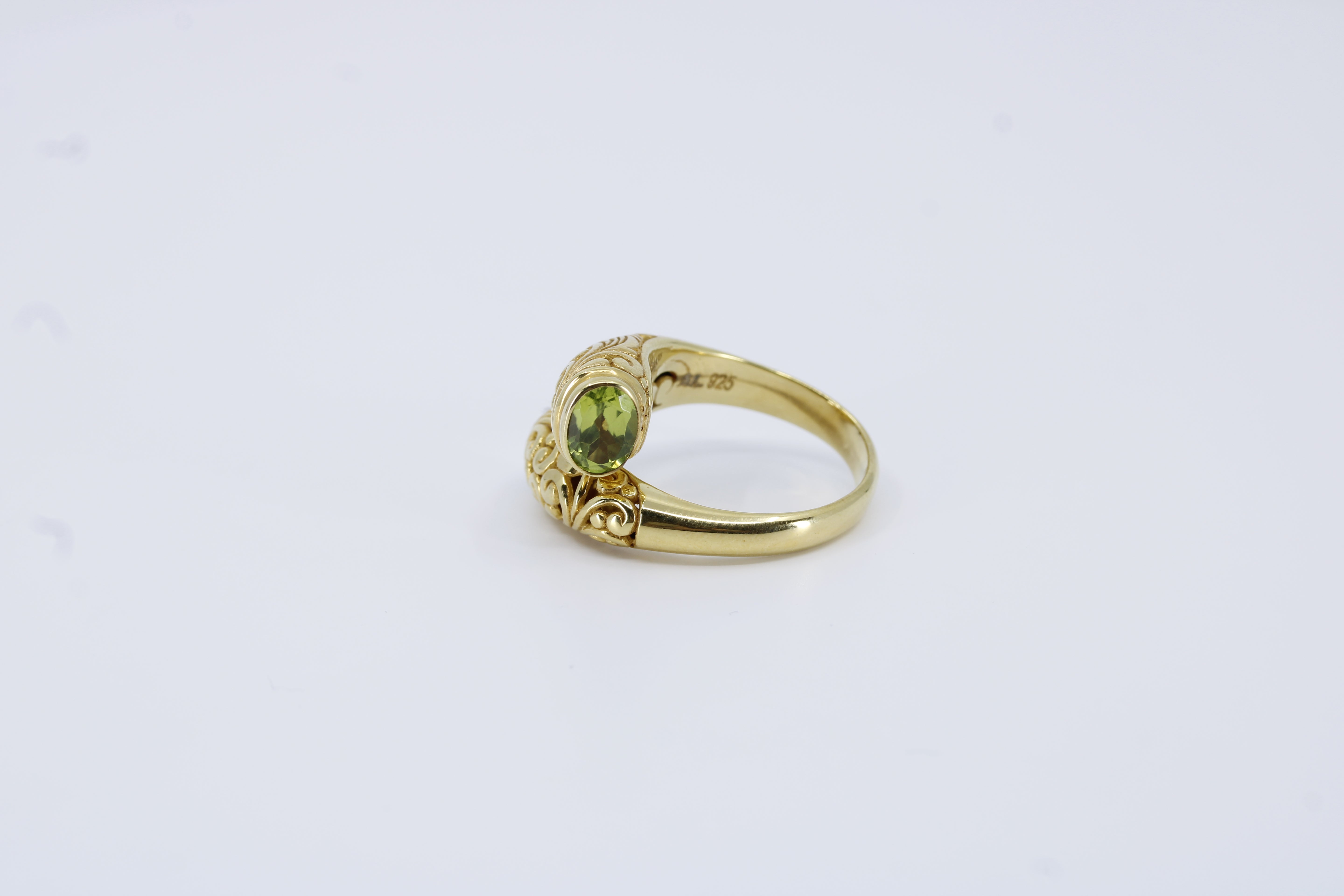 Casa Bali 18K Gold Vermeil Peridot Bypass Ring