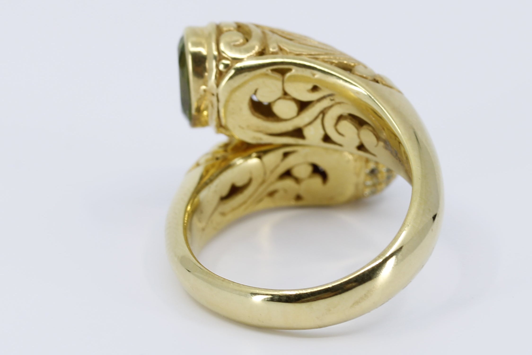 ALBA  18K Gold Vermeil Peridot Bypass Ring