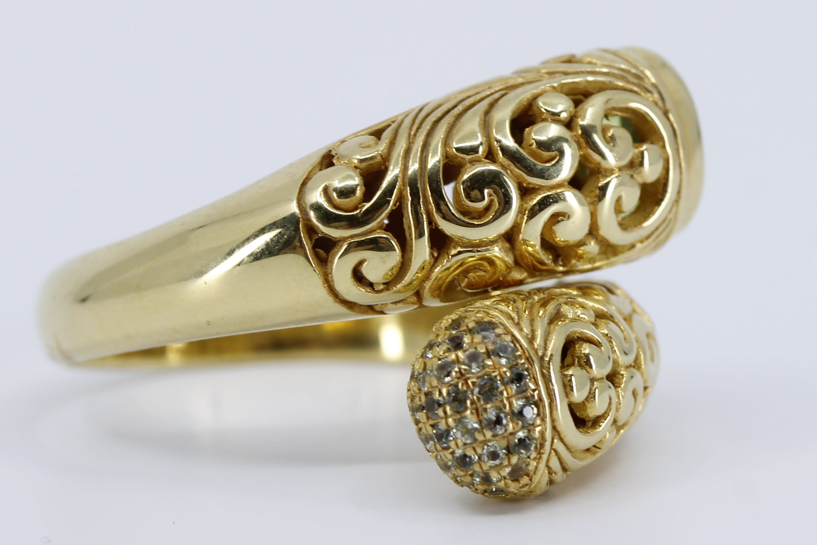 ALBA  18K Gold Vermeil Peridot Bypass Ring