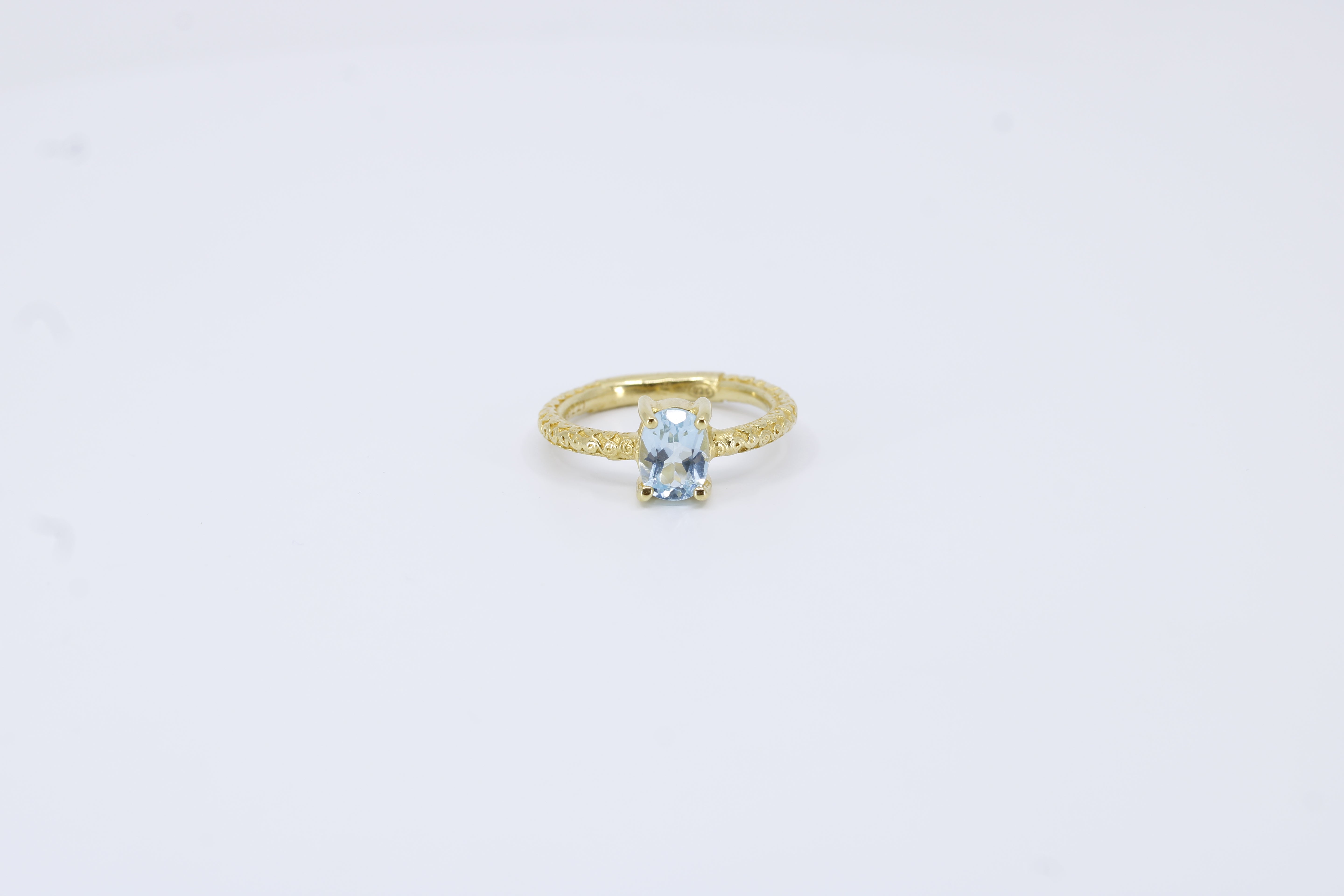 Il Gattopardo Solitaire Ring with Blue Topaz