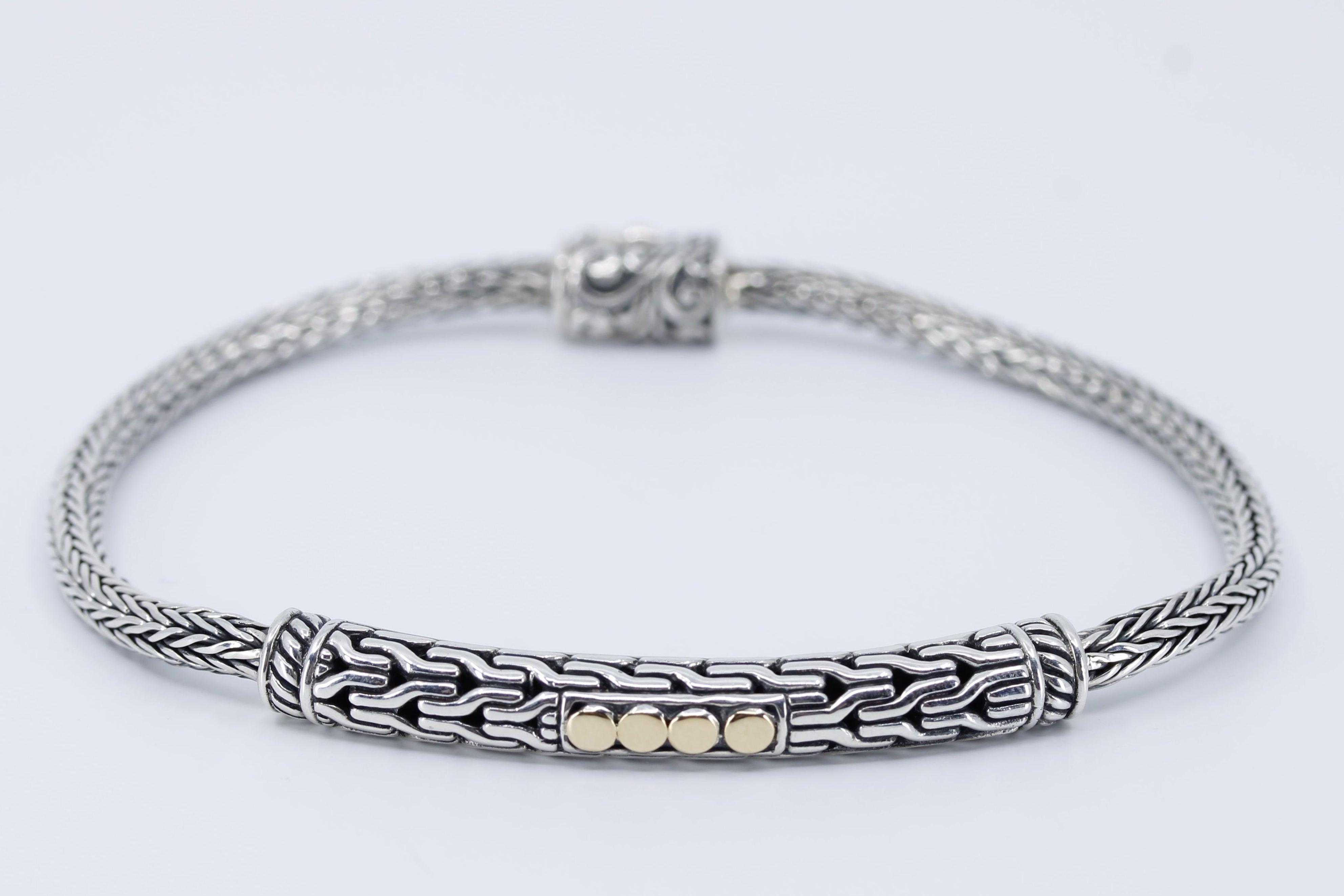 SREYA Woven Station Bracelet with 18K Gold Detail