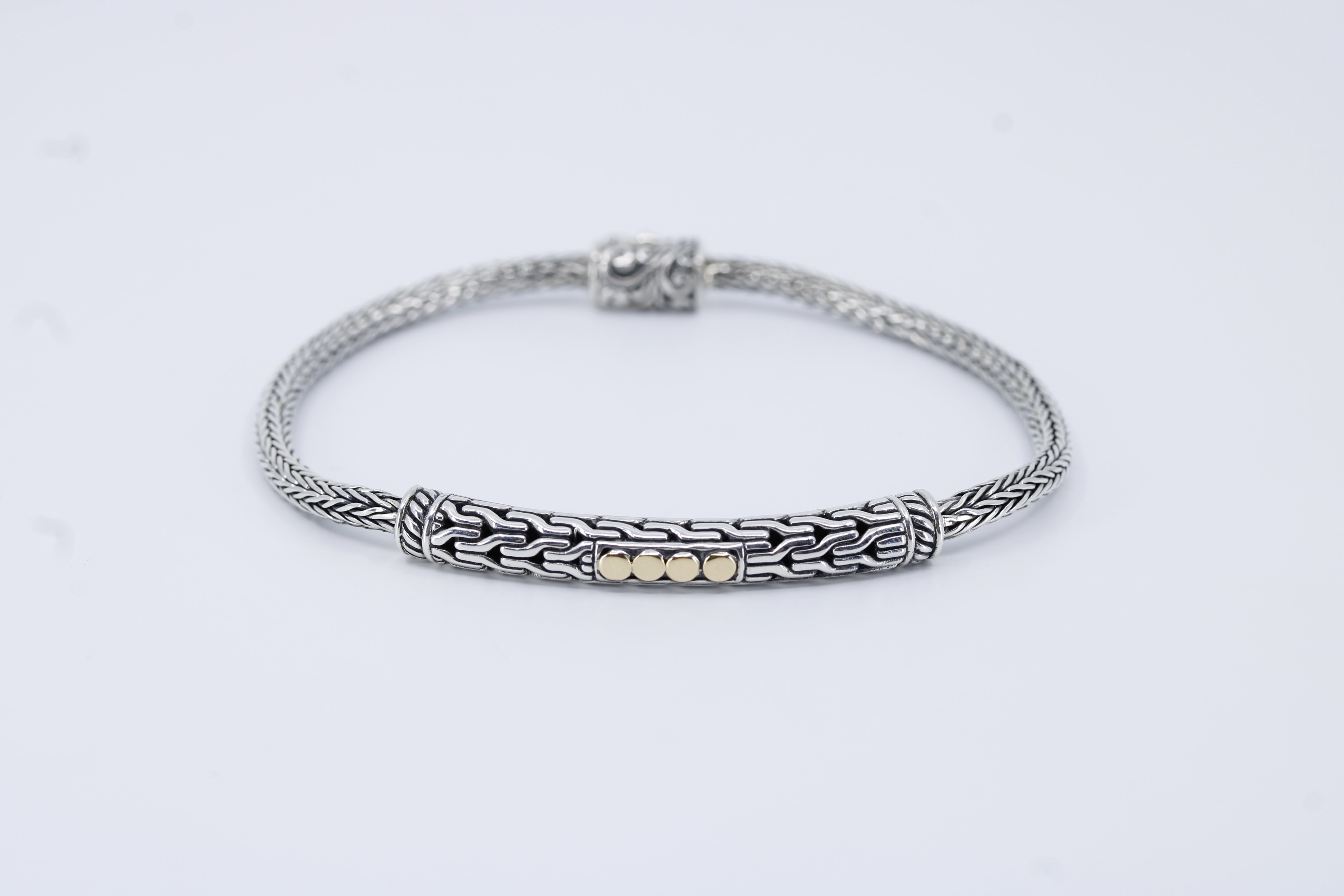 Casa Bali Woven Station Bracelet with 18K Gold Detail