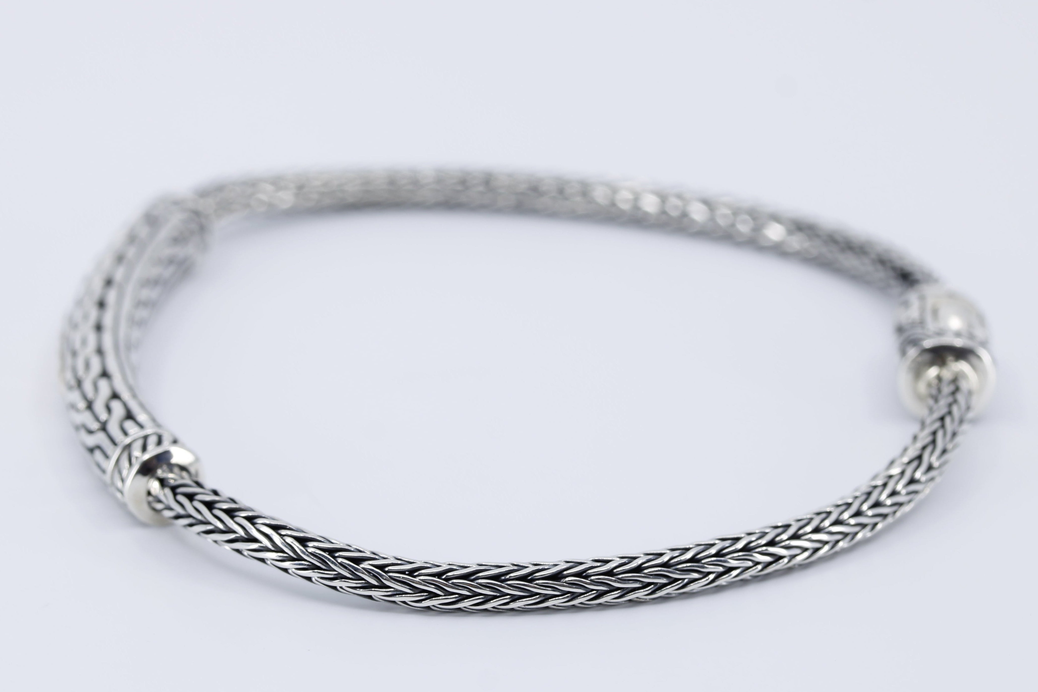 SREYA Woven Station Bracelet with 18K Gold Detail