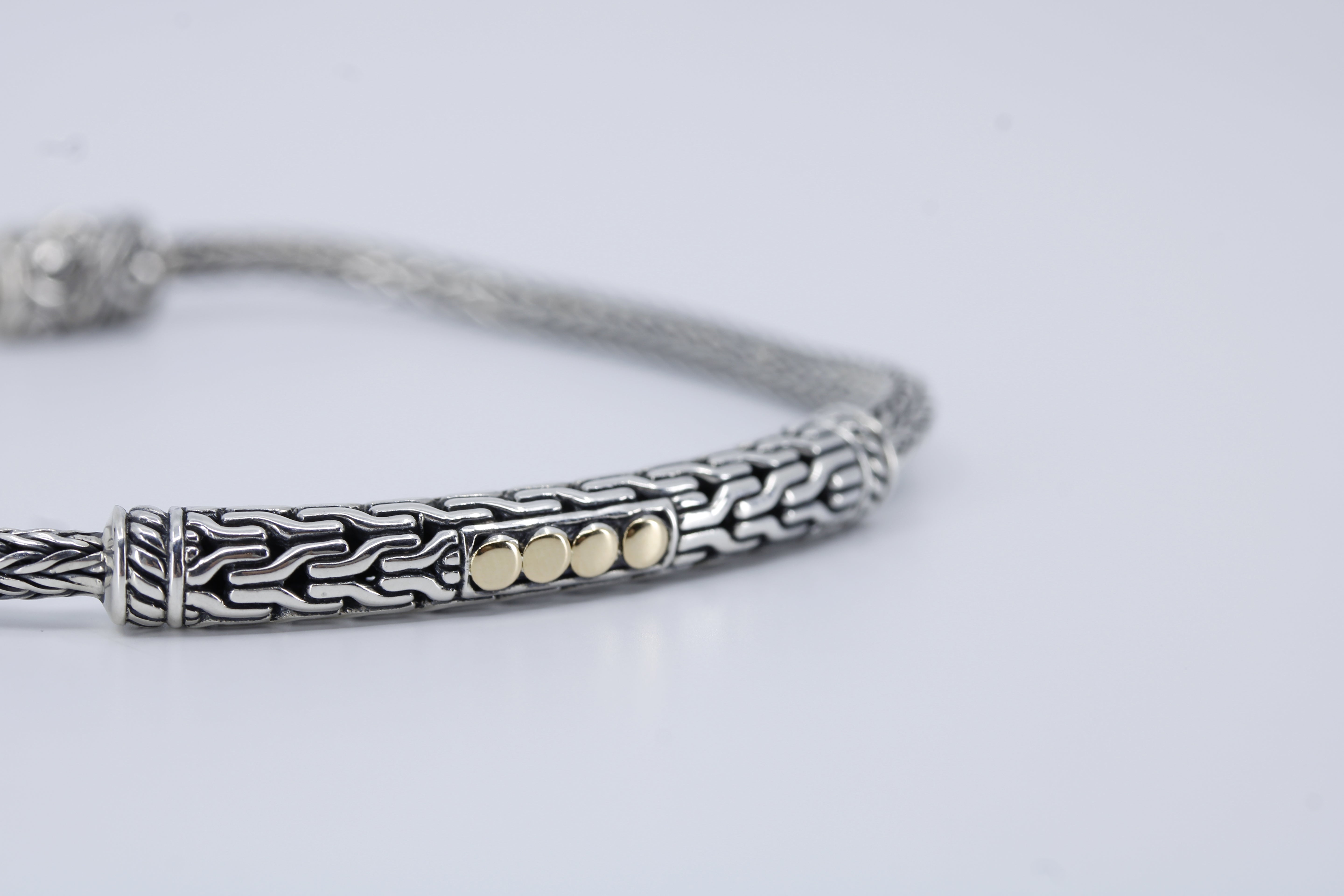Casa Bali Woven Station Bracelet with 18K Gold Detail