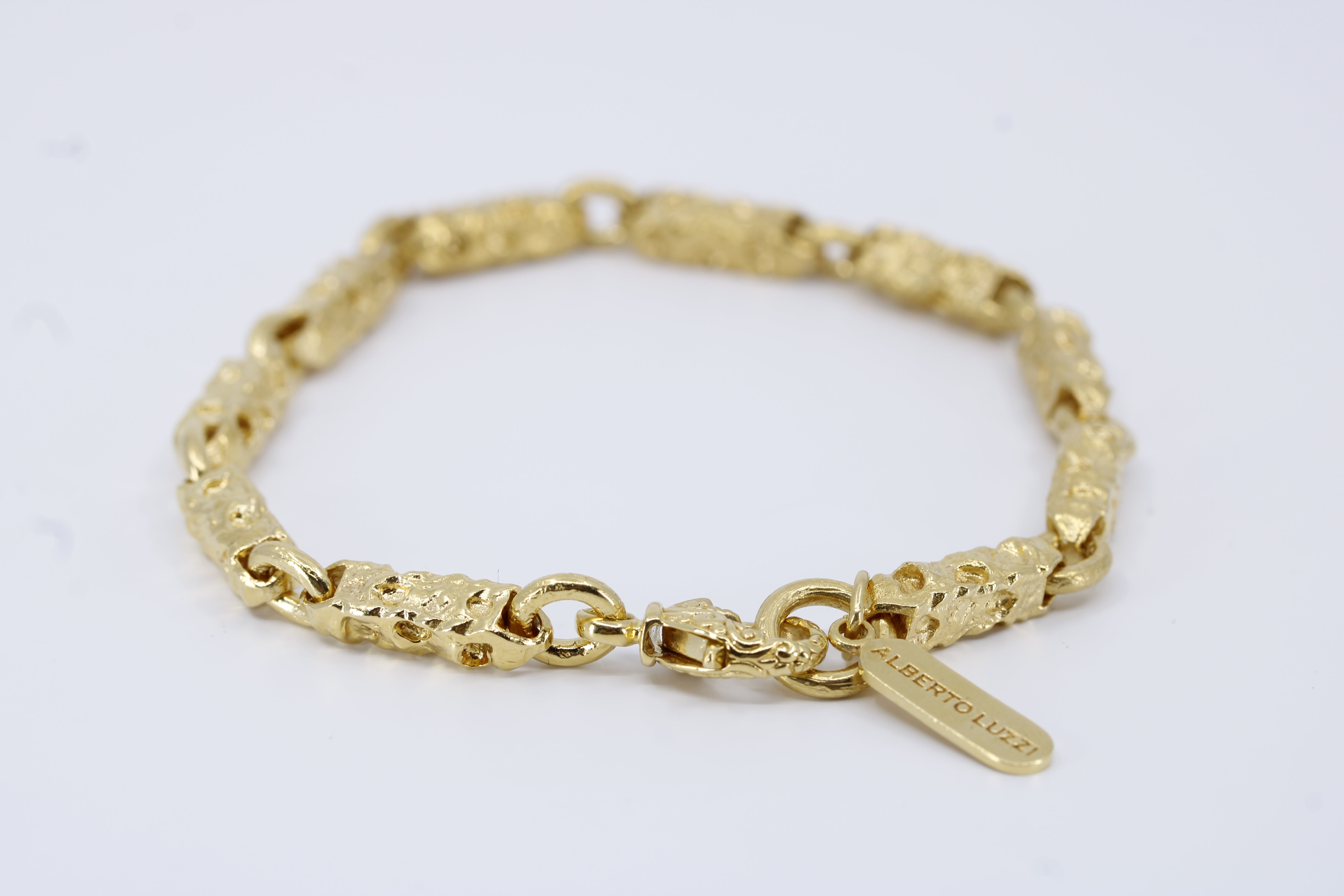 AL CANAL 18K Gold Vermeil Forge Link Bracelet
