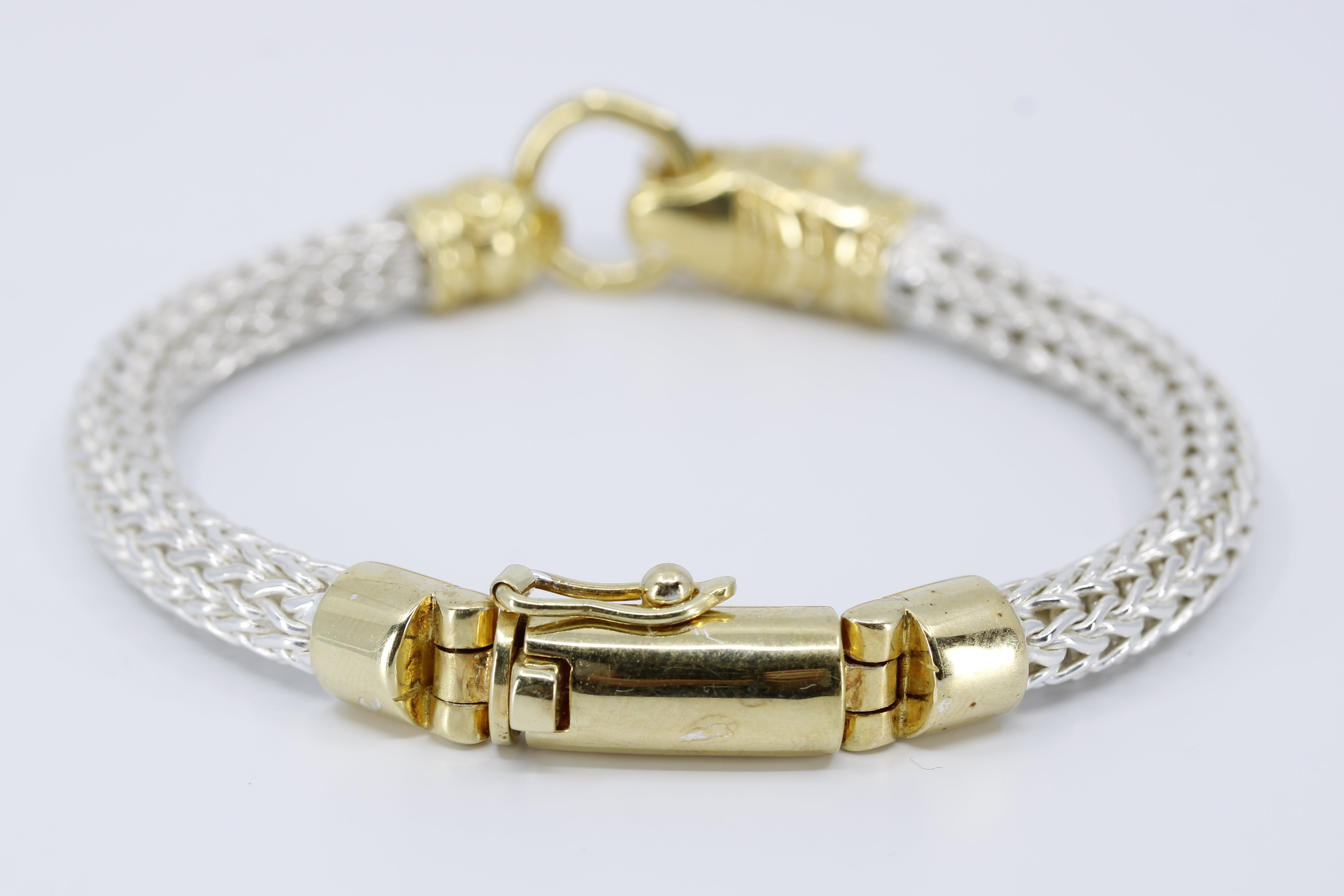 SREYA  Panther Head Woven Chain Bracelet