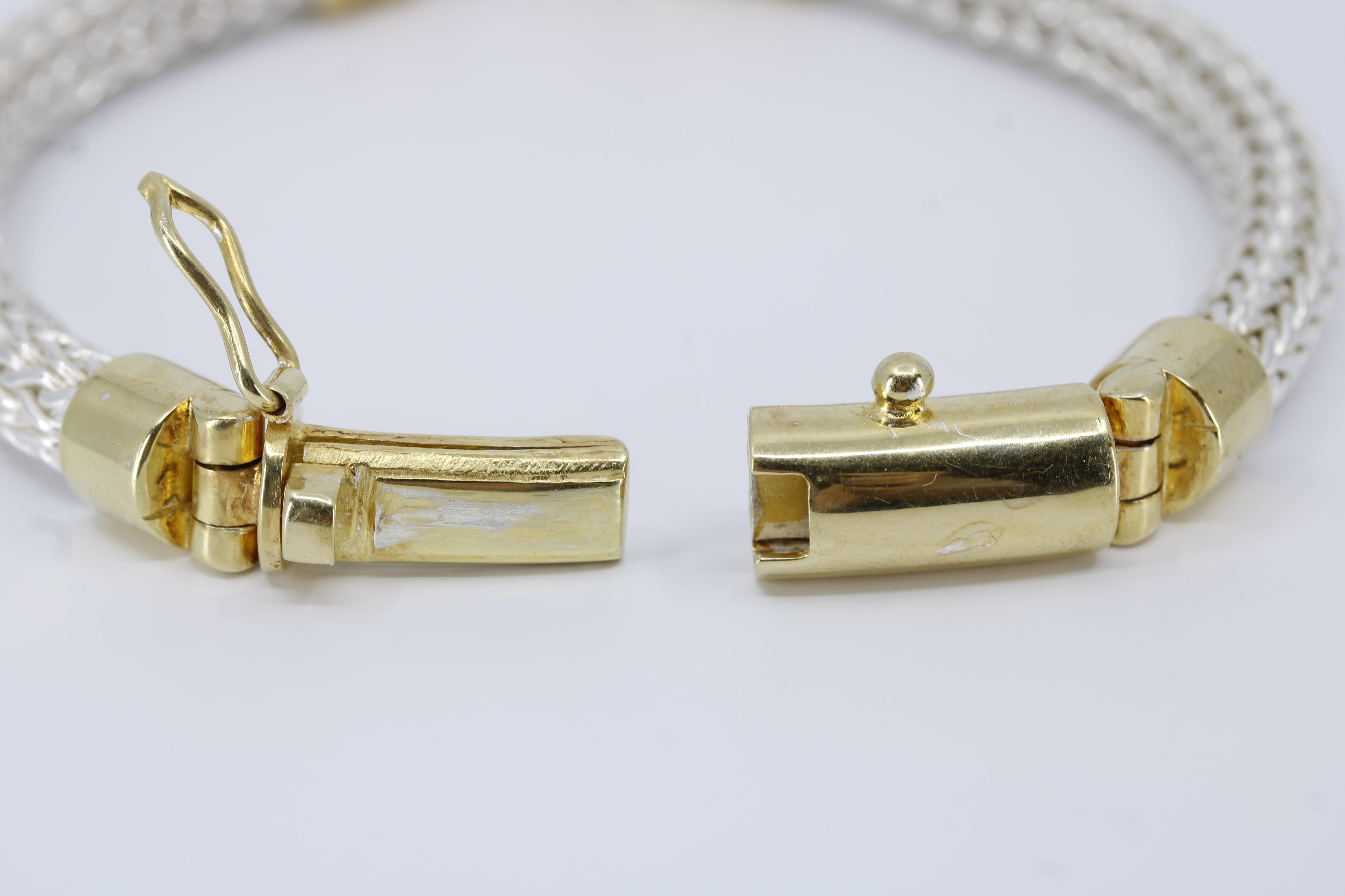 Casa Bali Panther Head Woven Chain Bracelet