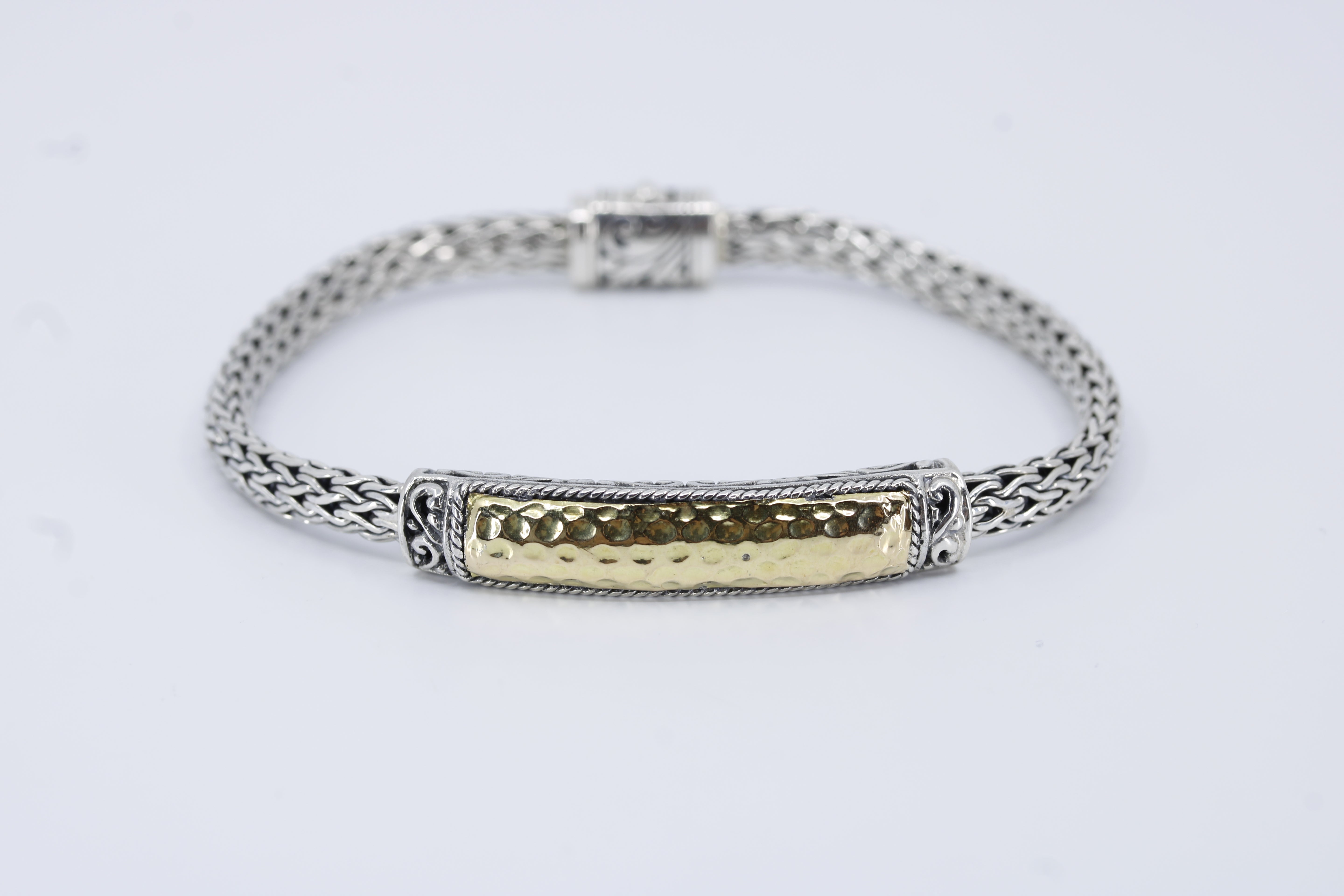 Casa Bali Hammered Station Bracelet with 18K Gold
