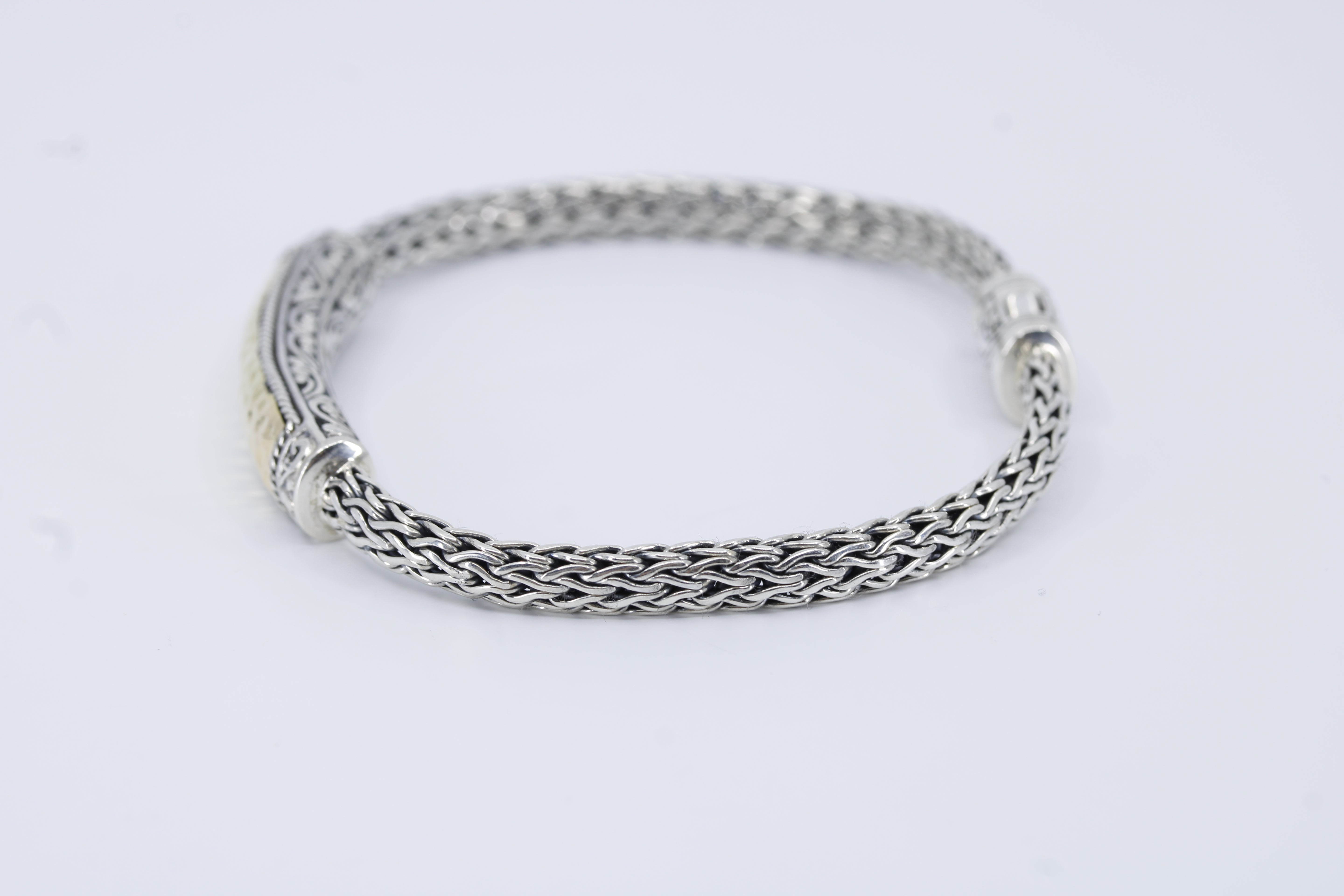 Casa Bali Hammered Station Bracelet with 18K Gold