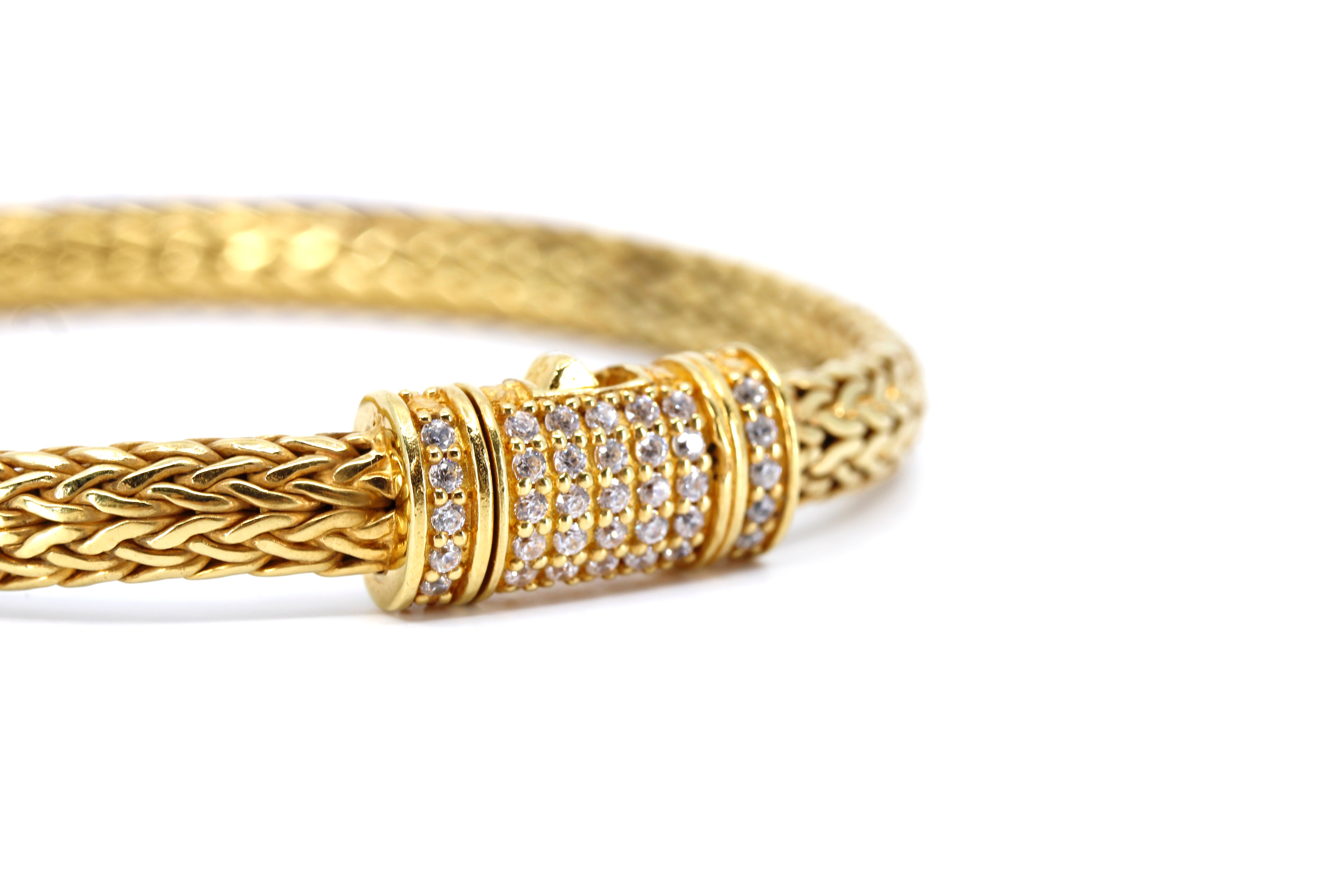 DALILA  Spiga Bracelet with Pavé Lock