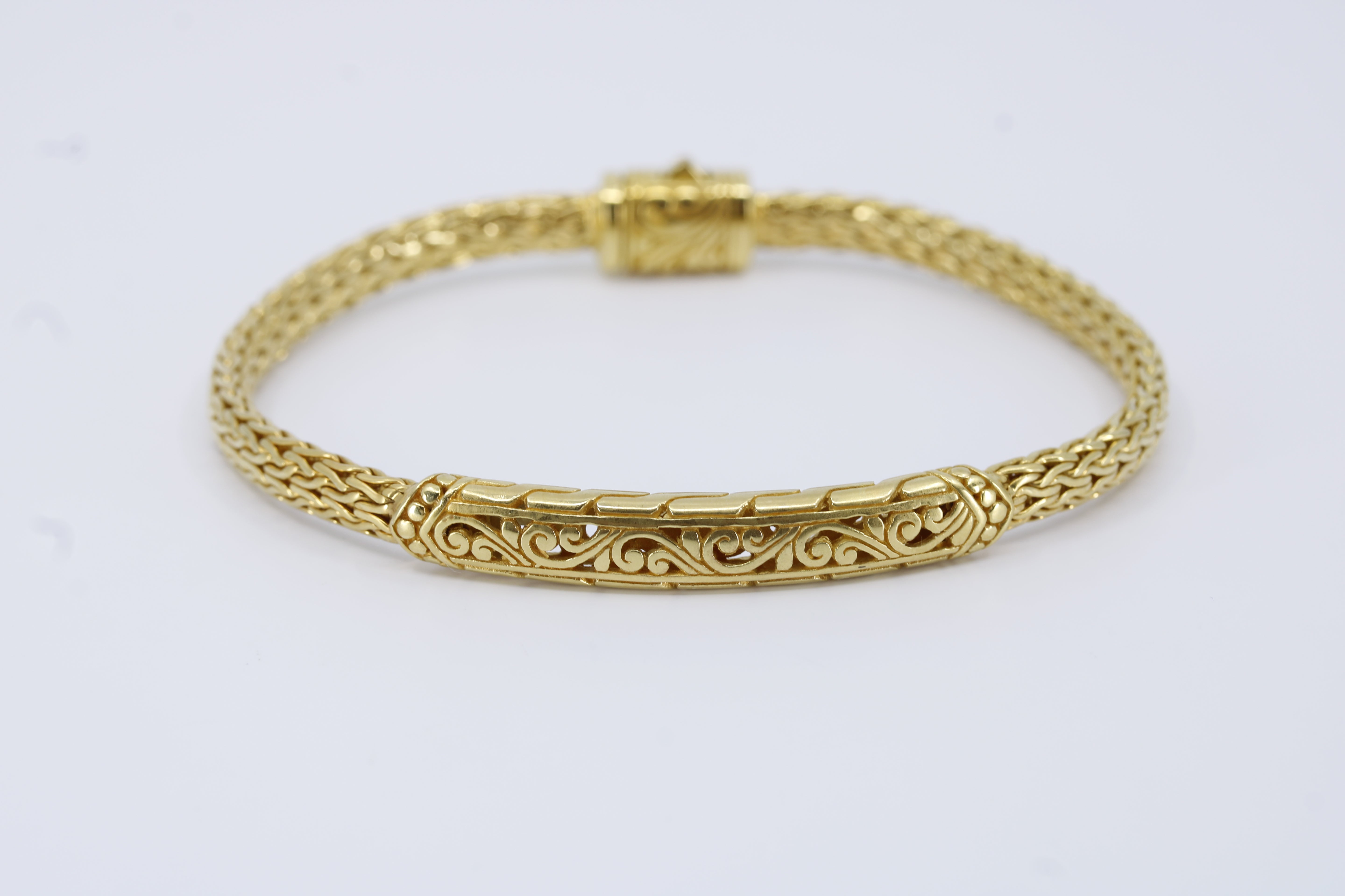 Casa Bali 18K Gold Vermeil Classic Carved Station Bracelet