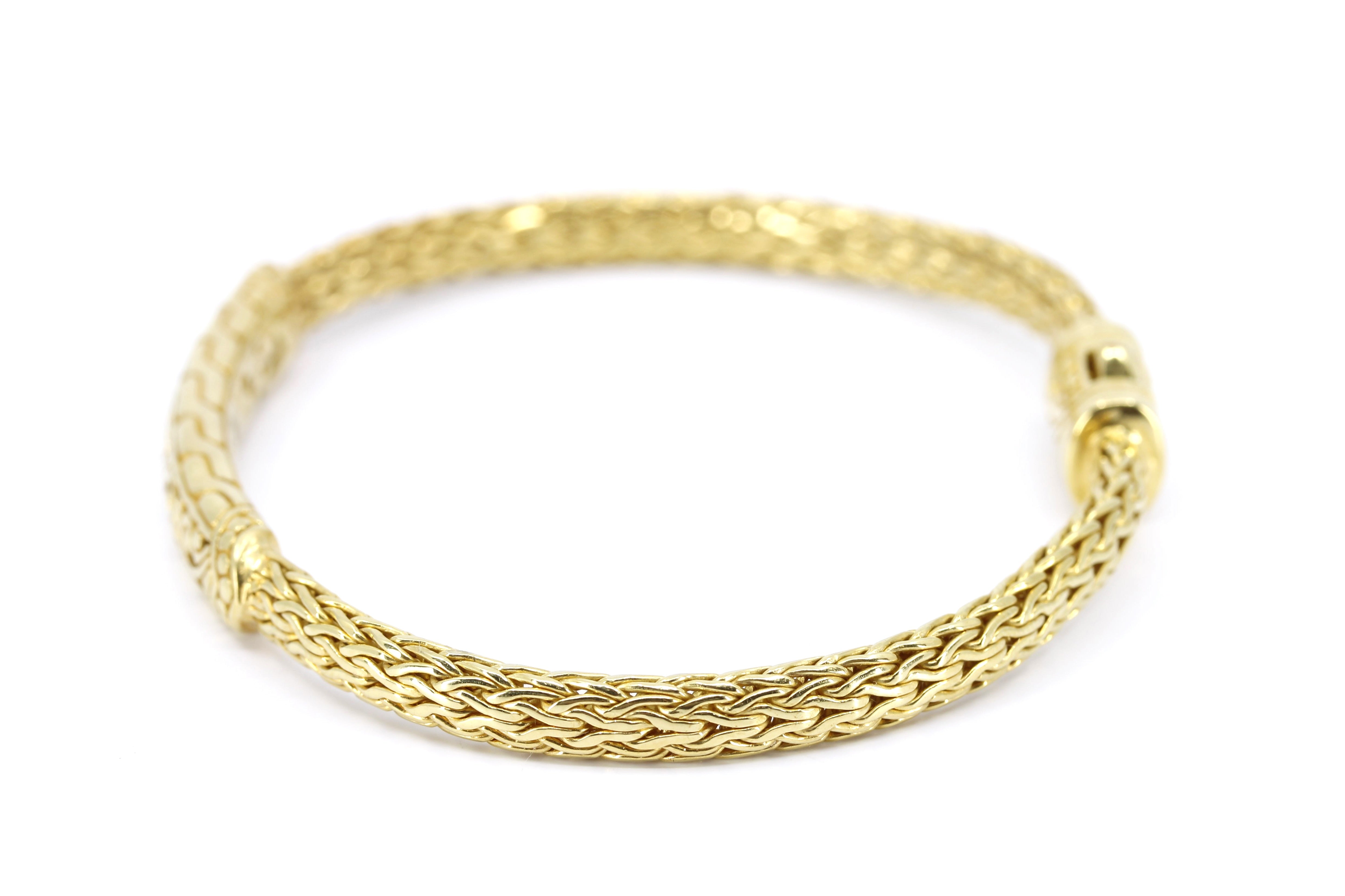 SREYA 18K Gold Vermeil Classic Carved Station Bracelet