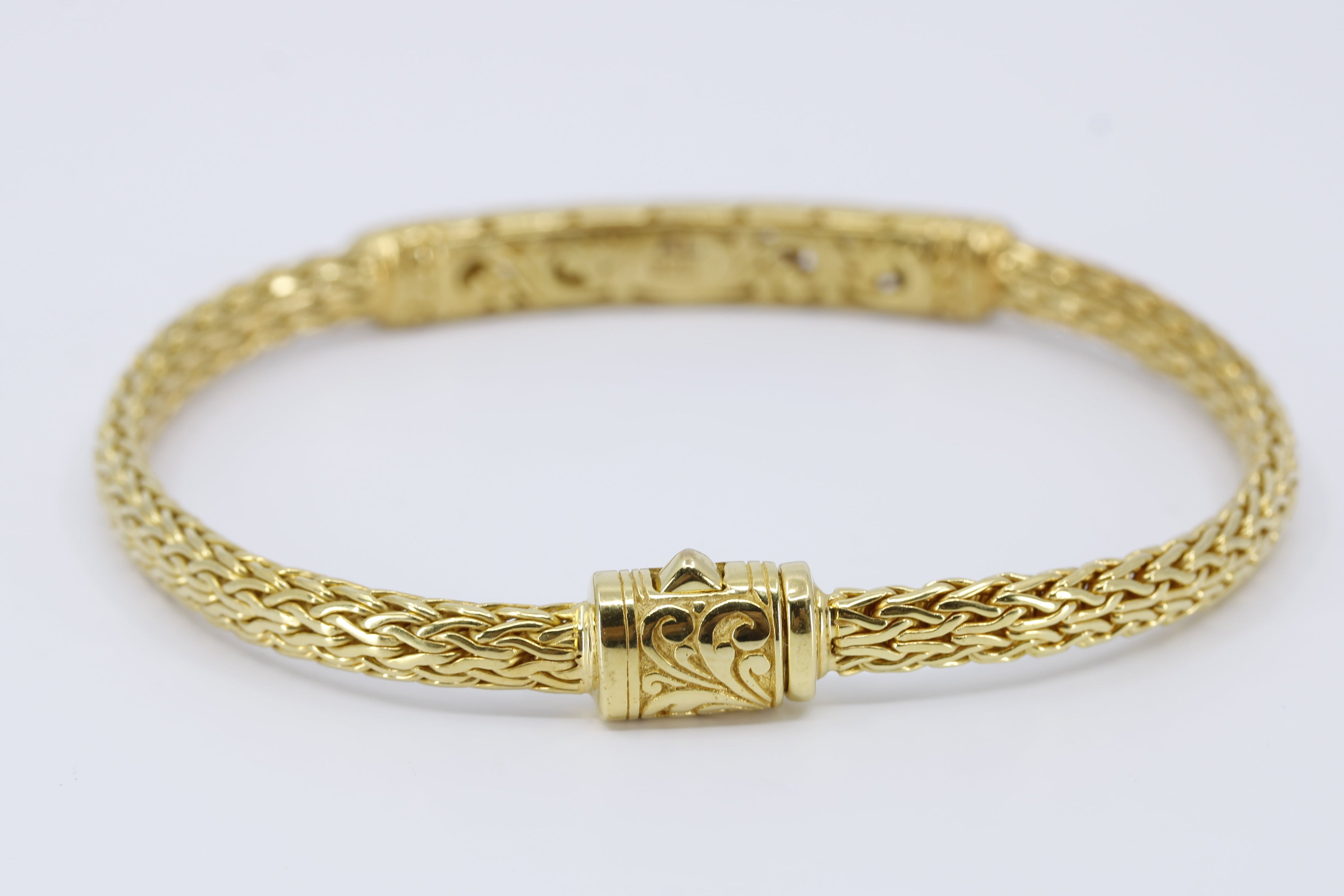 SREYA 18K Gold Vermeil Classic Carved Station Bracelet