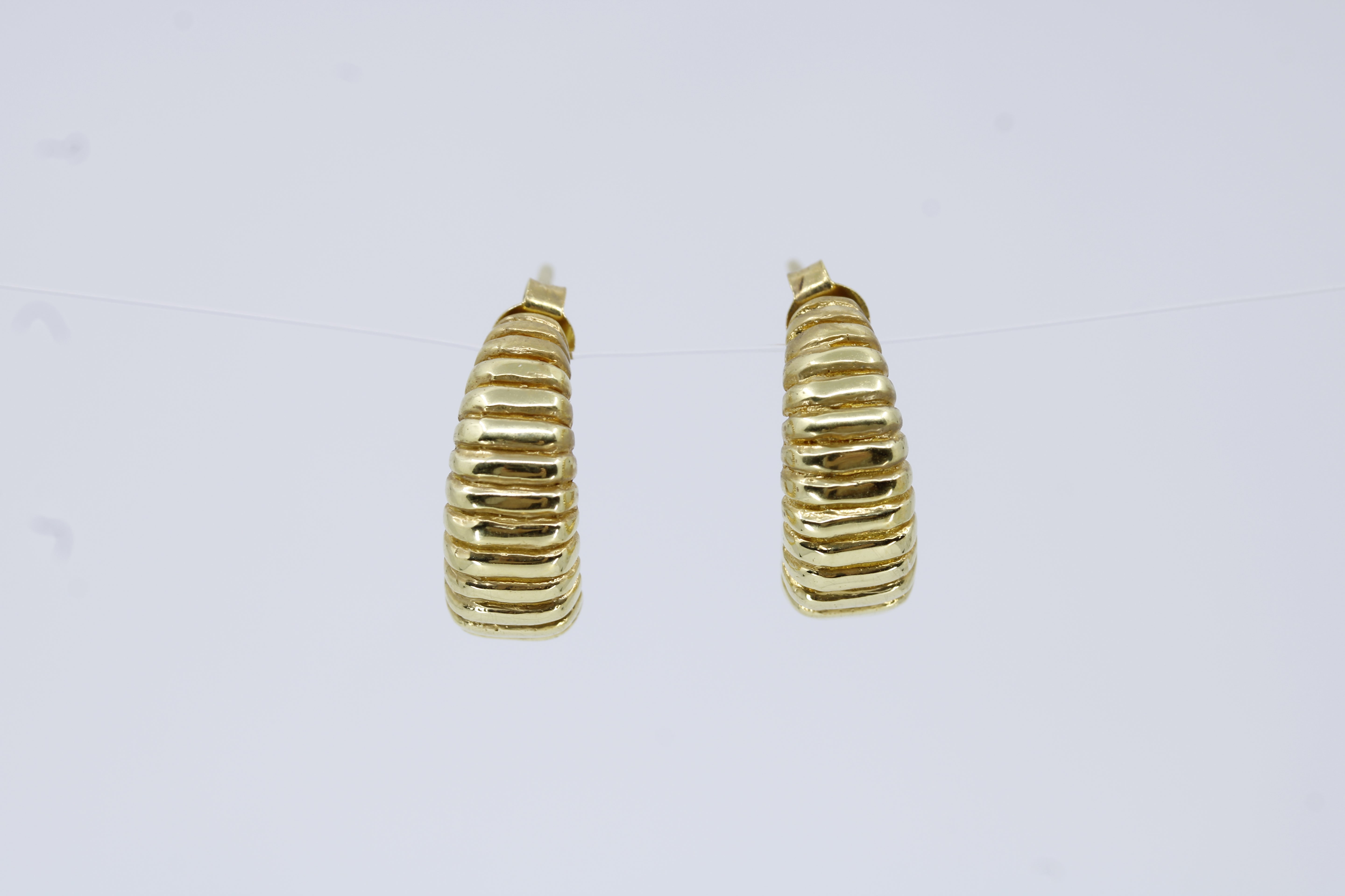 Linea 18K Gold Vermeil Ribbed Hoop Earrings
