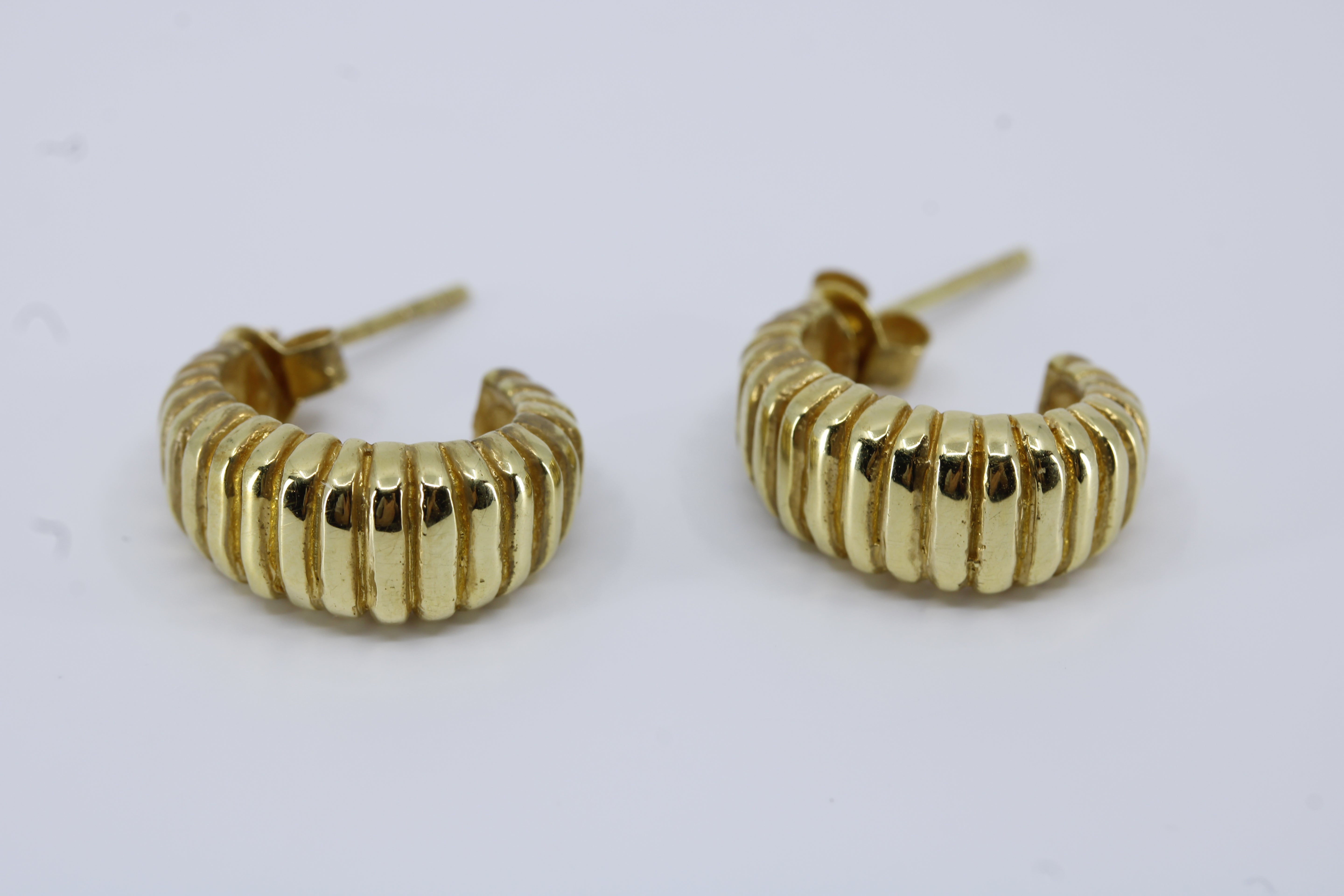 Linea 18K Gold Vermeil Ribbed Hoop Earrings