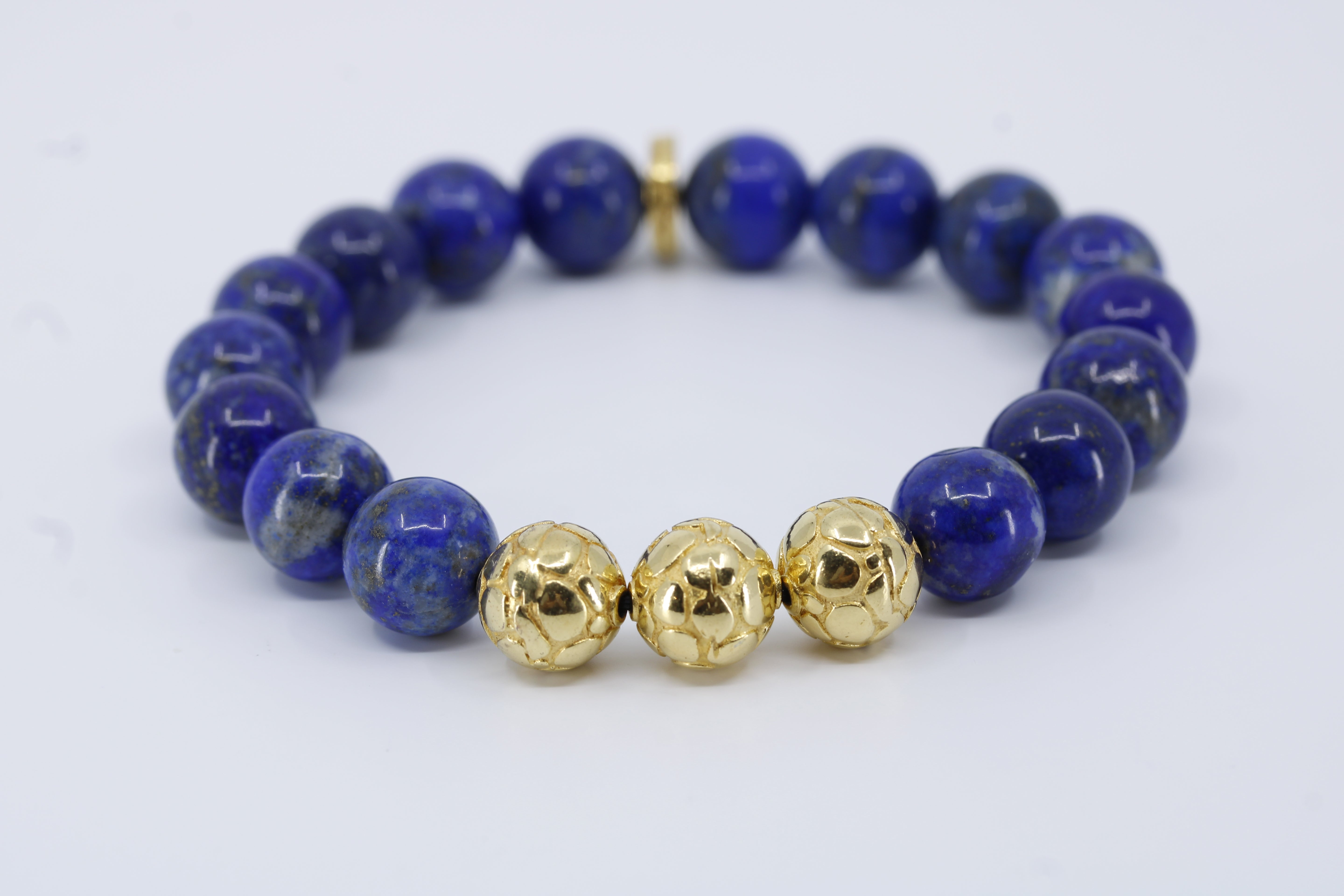 Monaco Lapis Triple Bracelet with 18K Gold Vermeil