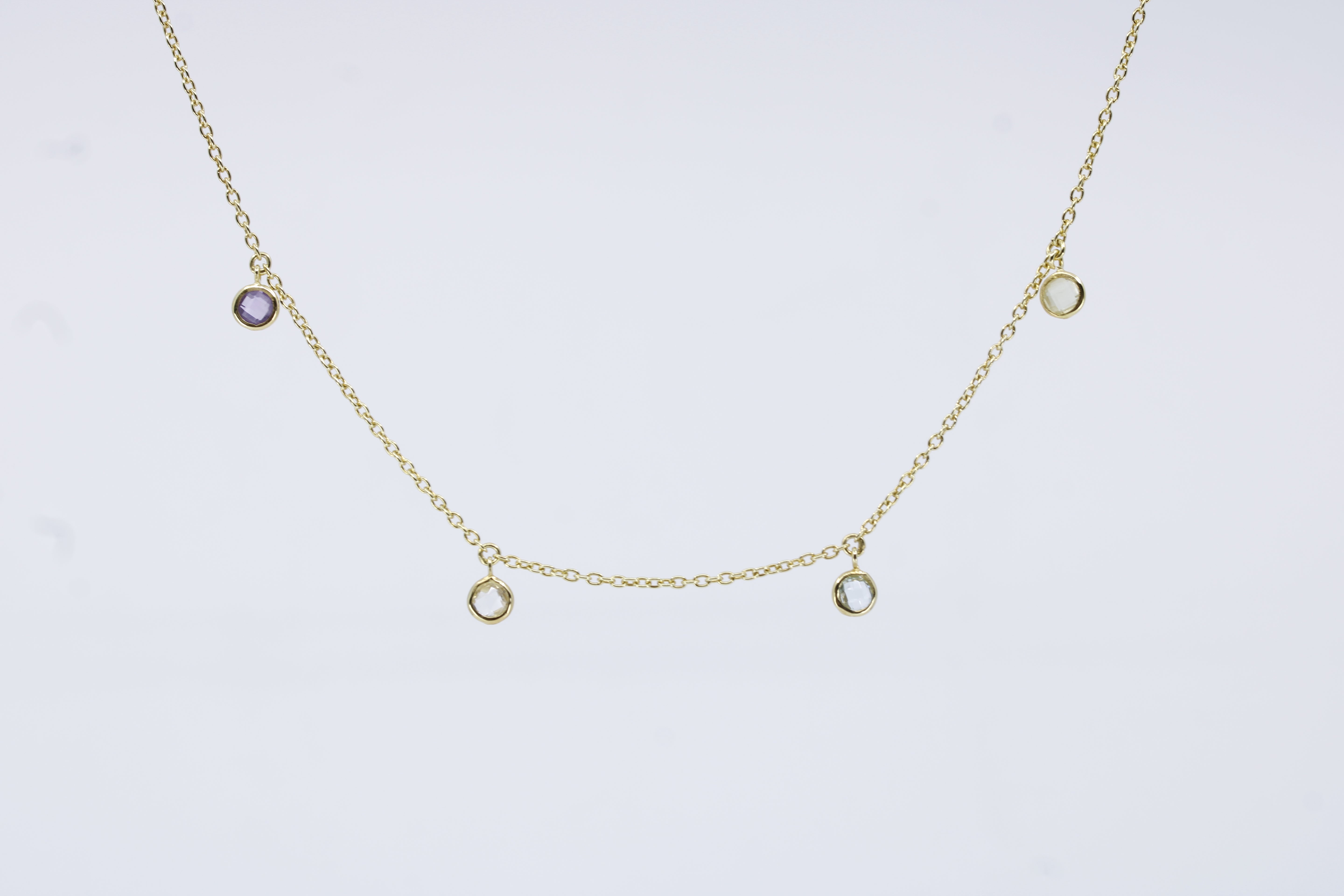 Luce Multi-Stone Drop Station Necklace