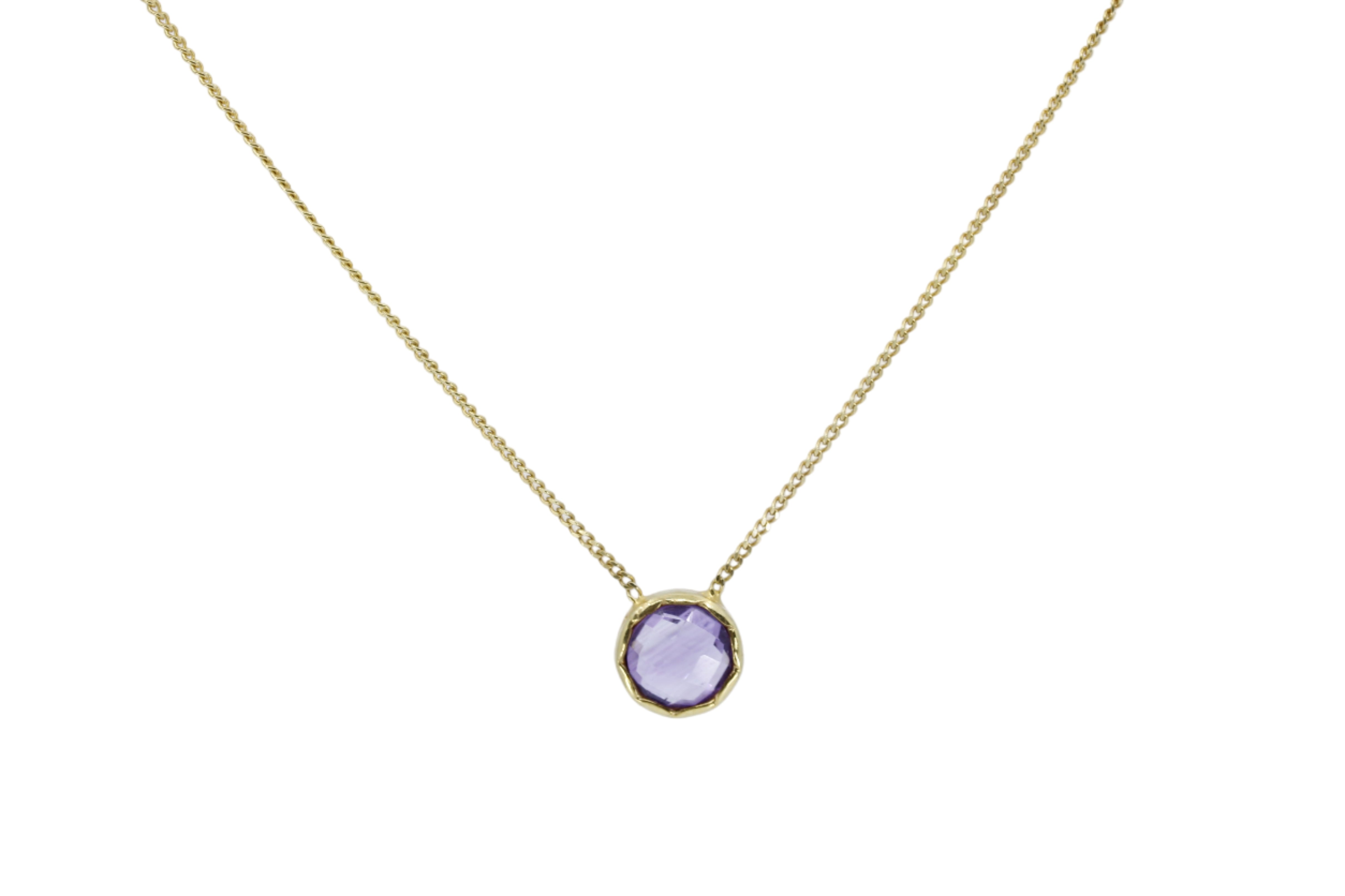 AURORA Bezel Pendant Necklace with Amethyst