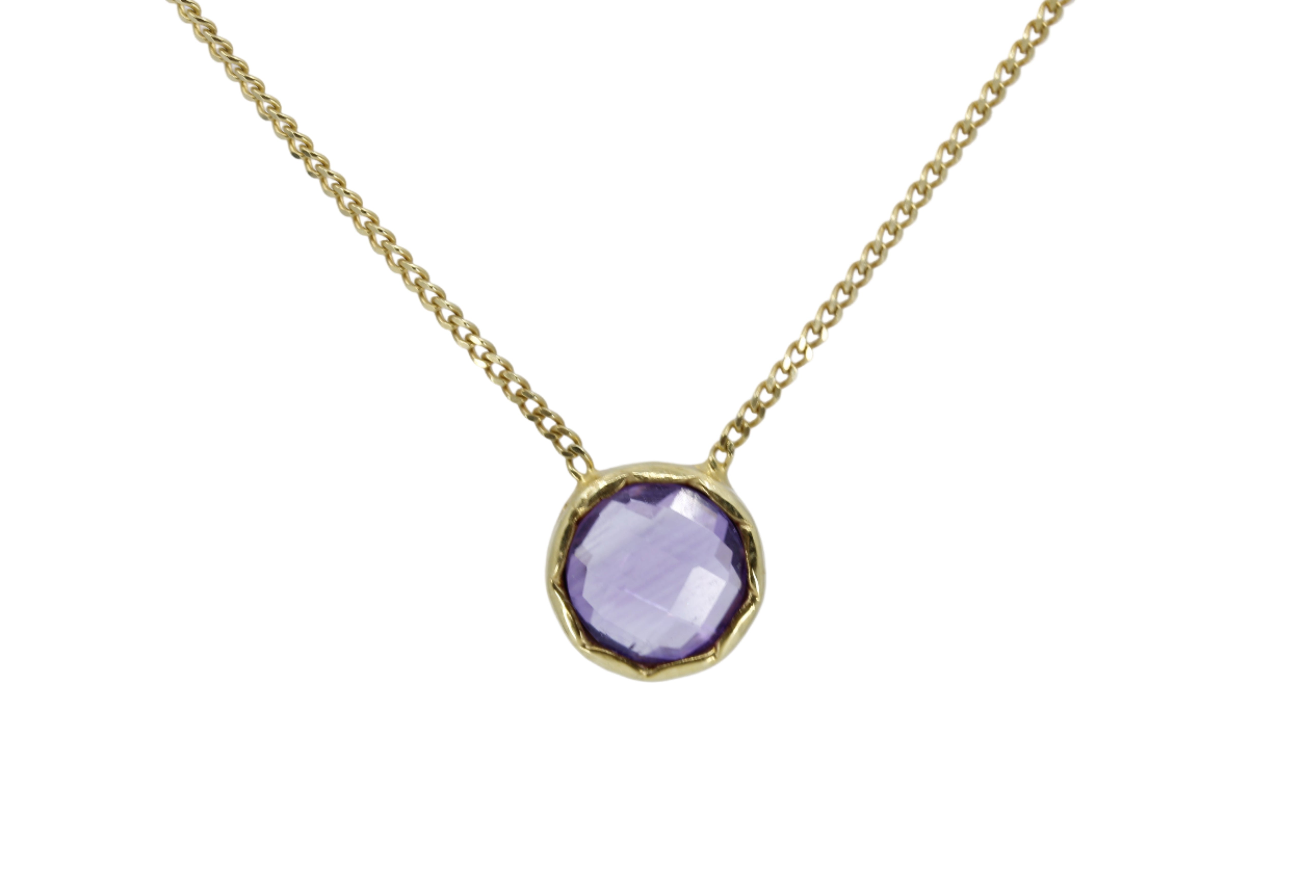 AURORA Bezel Pendant Necklace with Amethyst