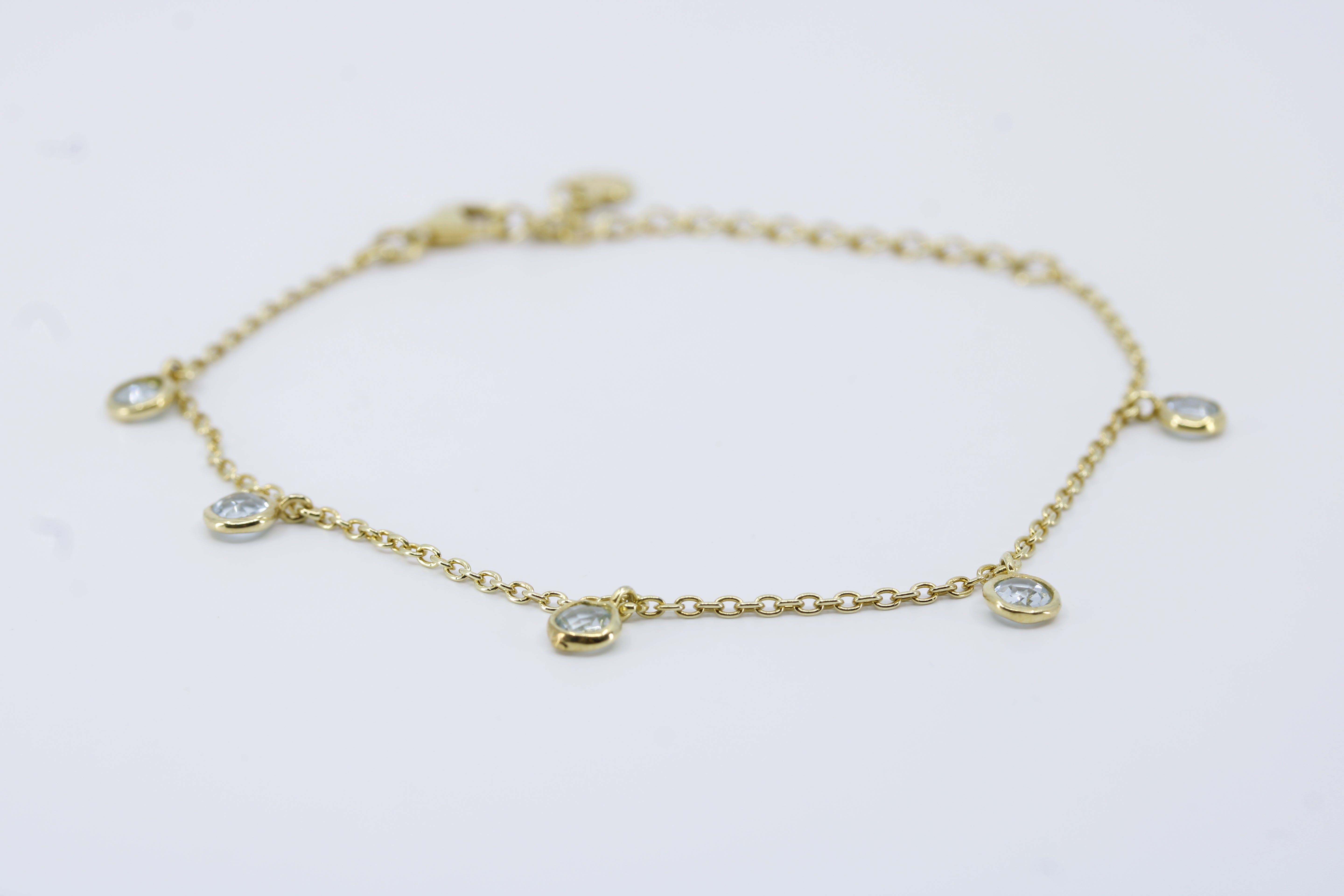 Luce 18K Gold Vermeil Drop Station Bracelet with Blue Topaz