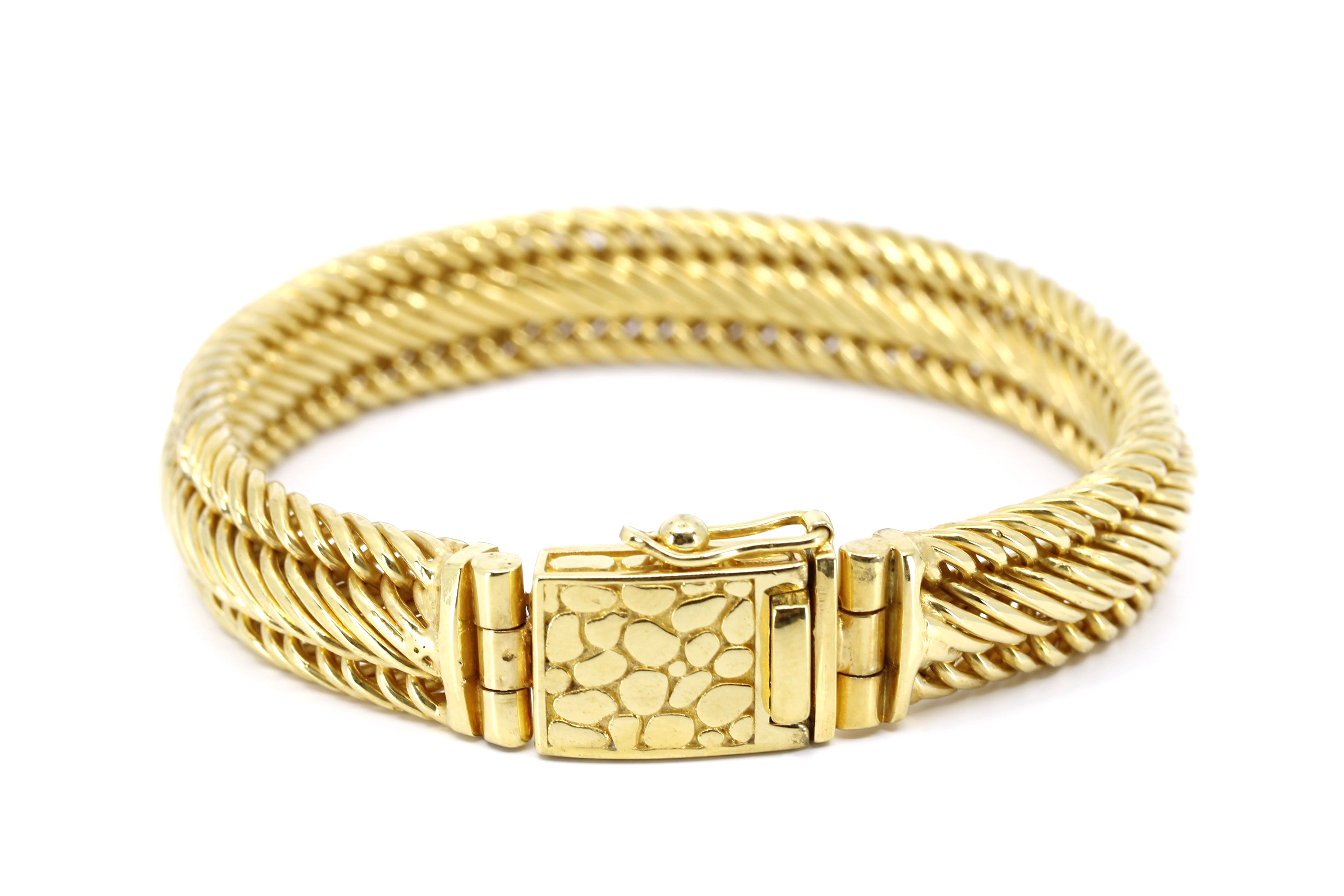 DALILA 18K Gold Vermeil Braided Wheat Link Bracelet