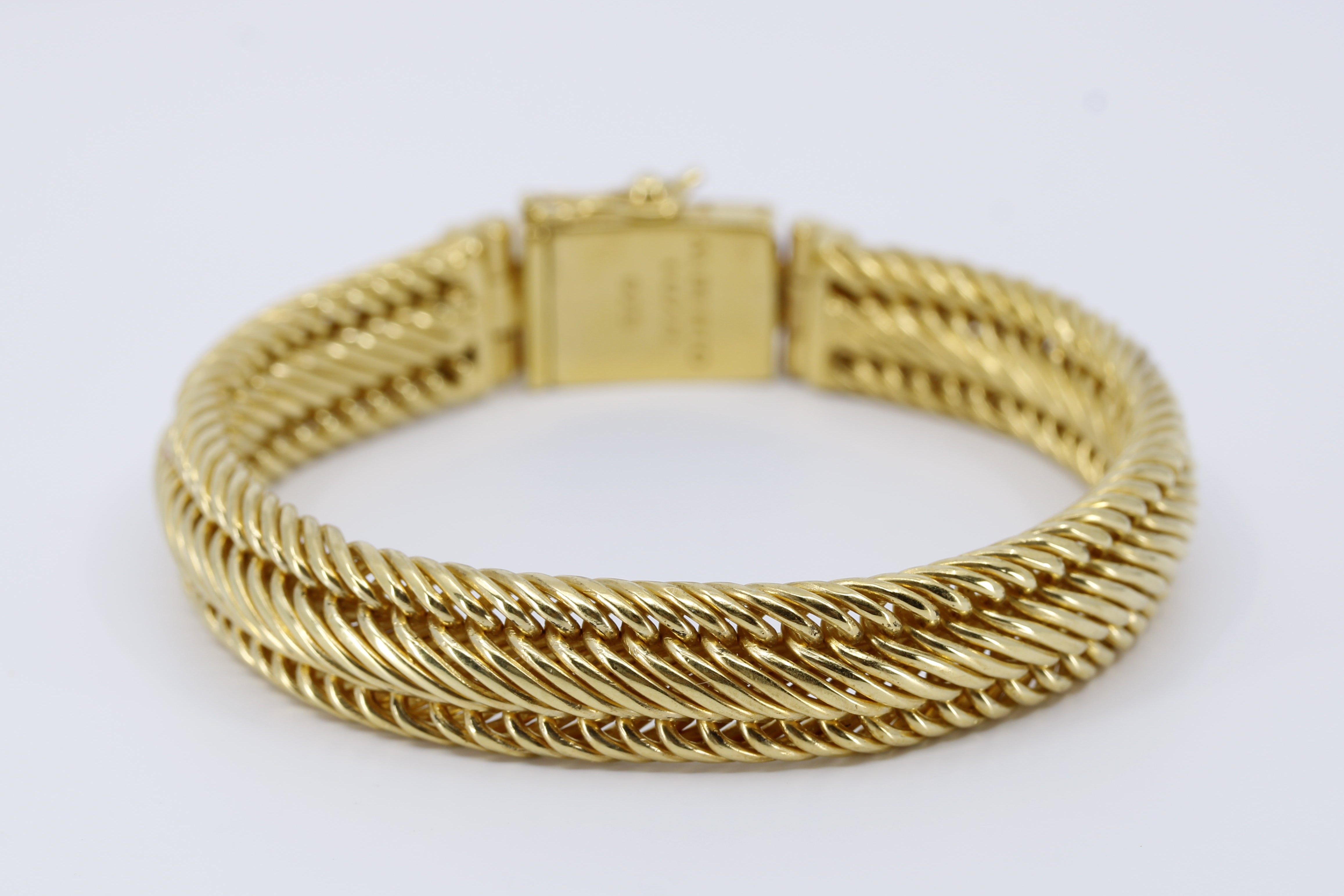 DALILA 18K Gold Vermeil Braided Wheat Link Bracelet