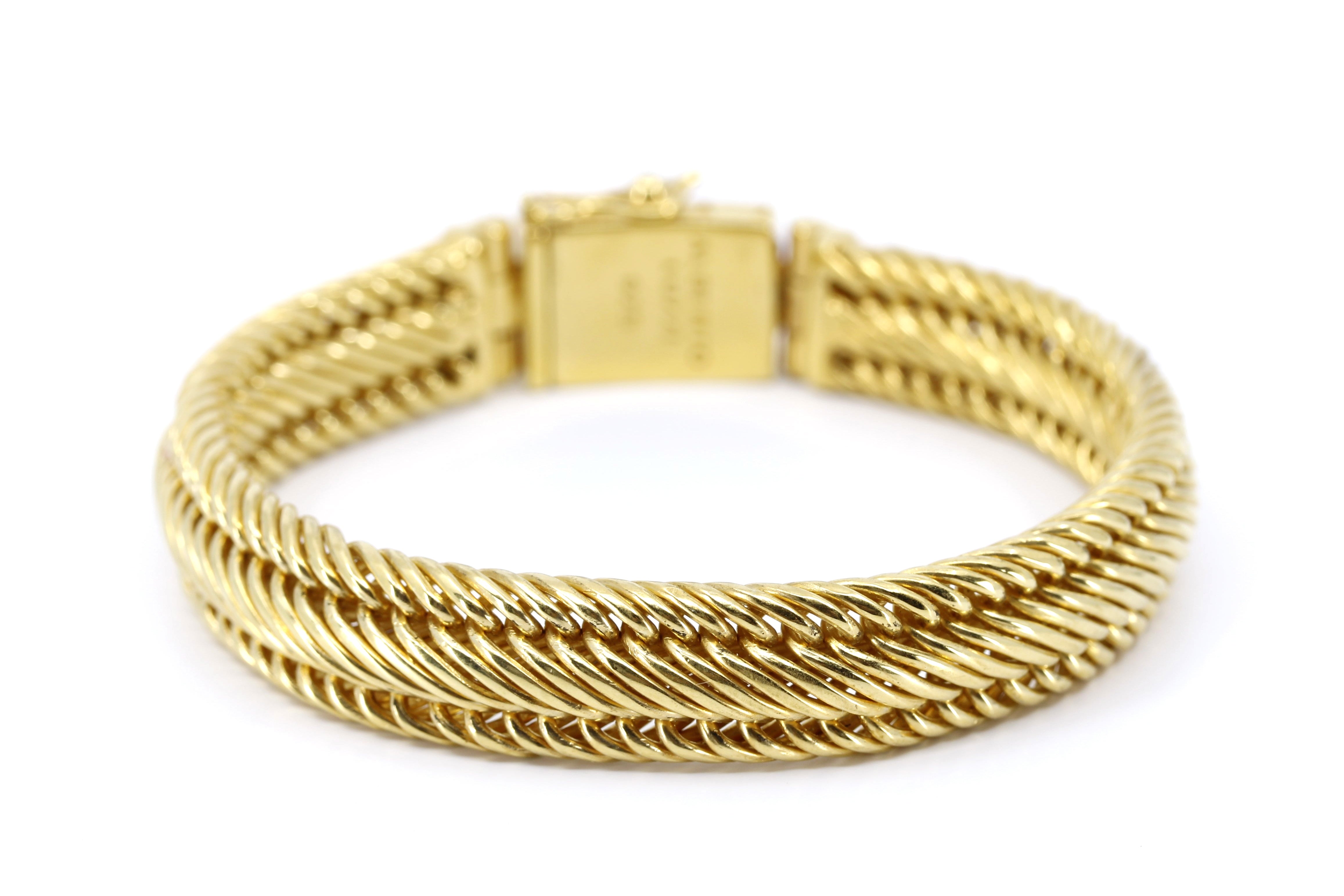 DALILA 18K Gold Vermeil Braided Wheat Link Bracelet