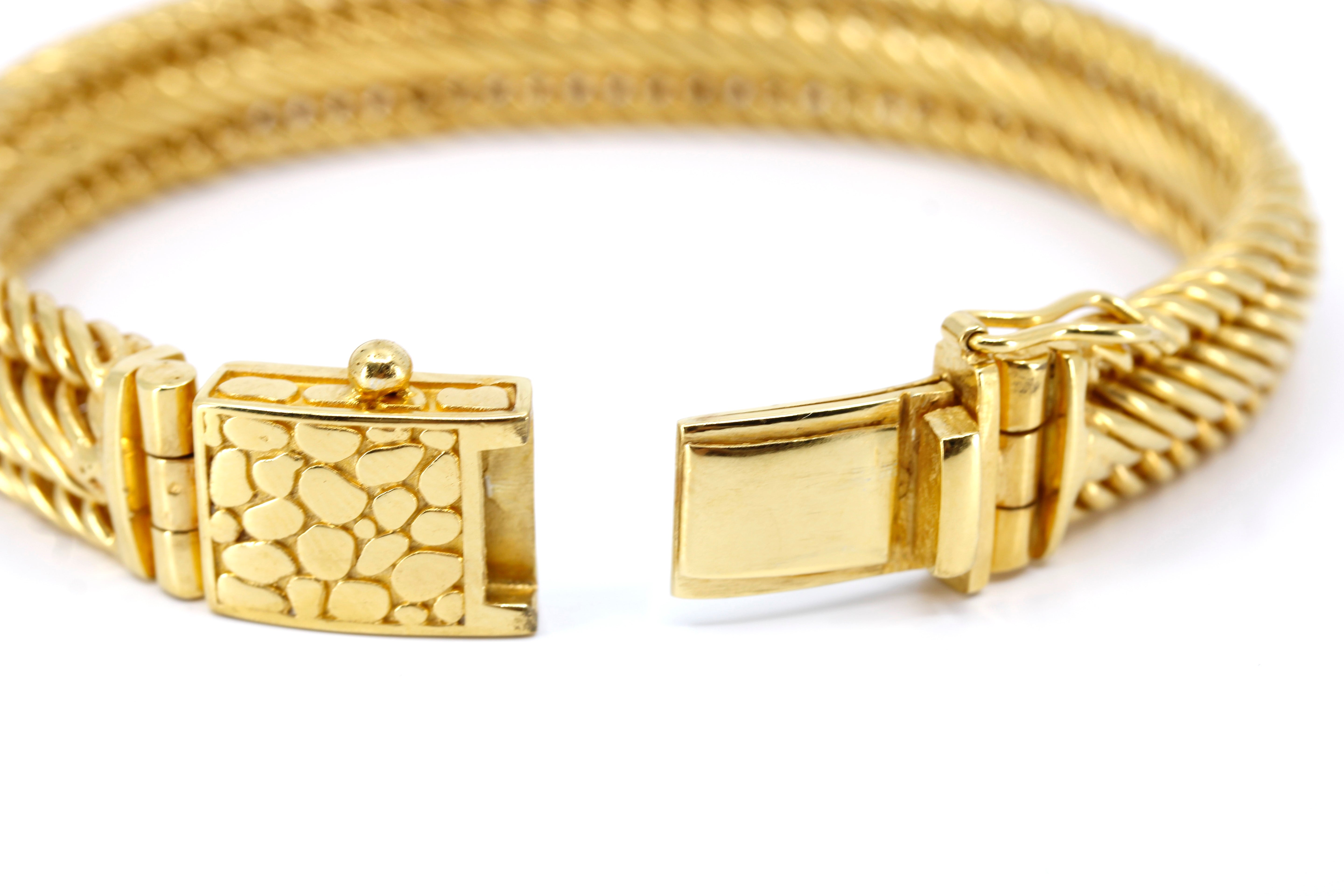 DALILA 18K Gold Vermeil Braided Wheat Link Bracelet