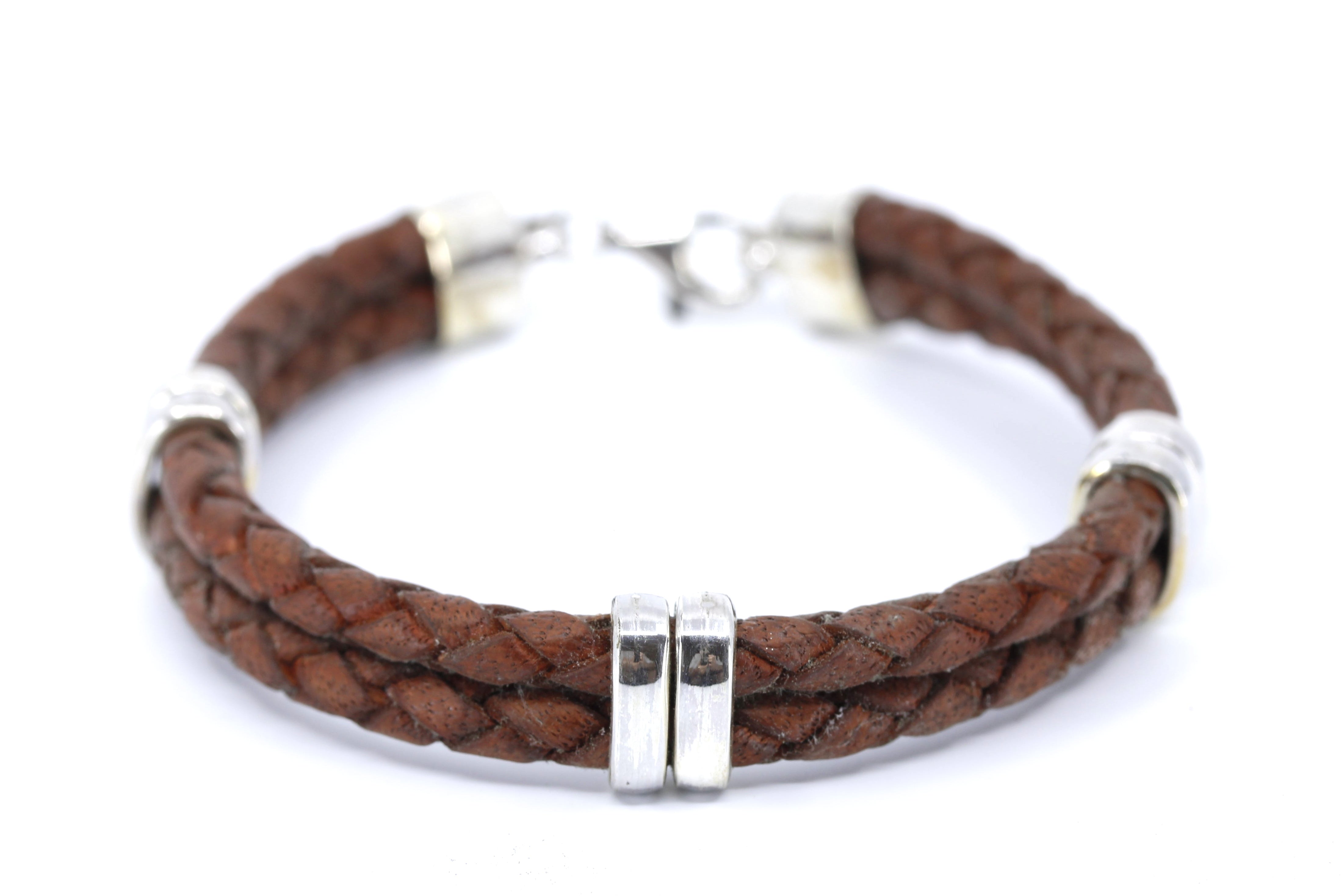 NOVA Braided Leather Bracelet with Accent