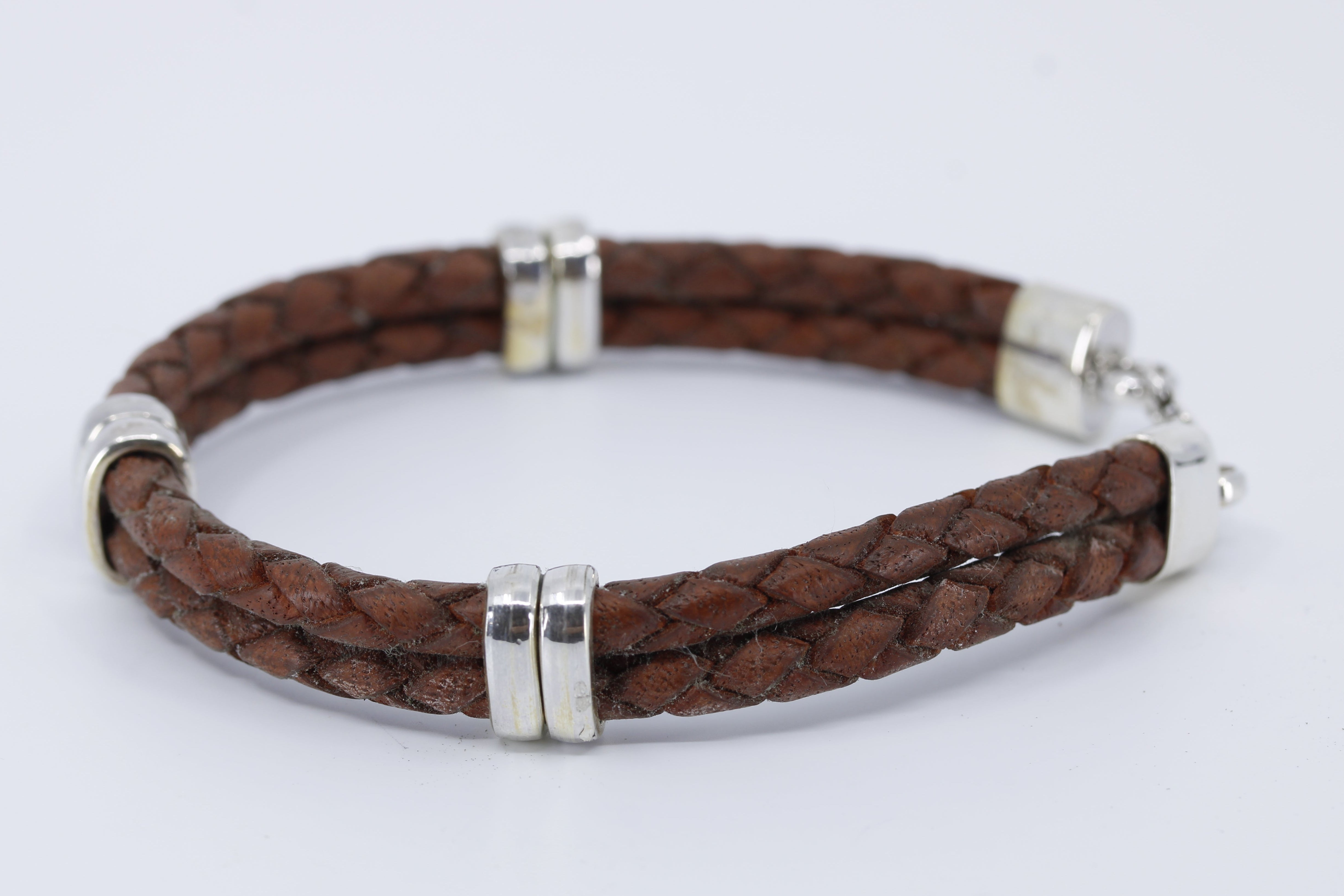 NOVA Braided Leather Bracelet with Accent