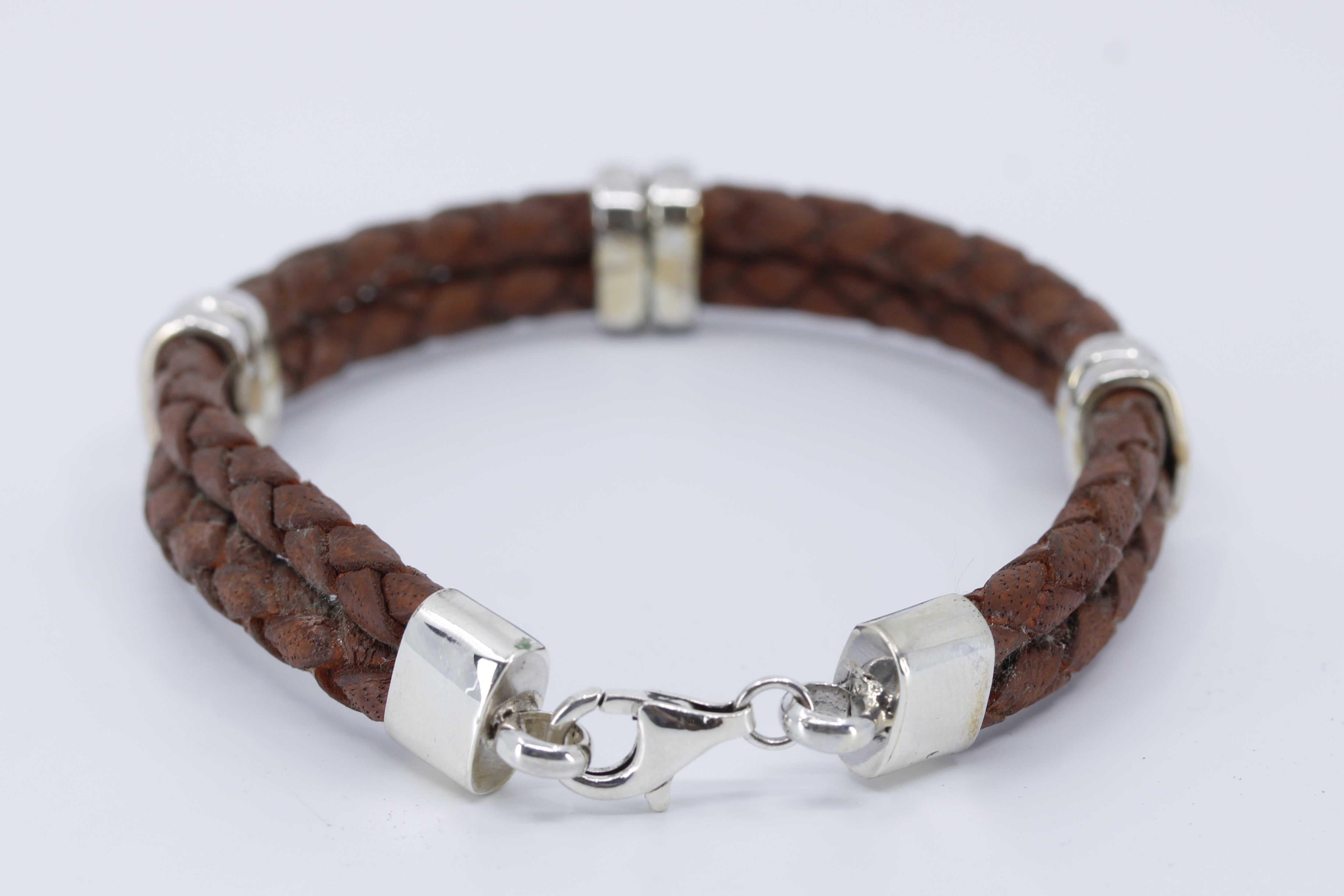 NOVA Braided Leather Bracelet with Accent