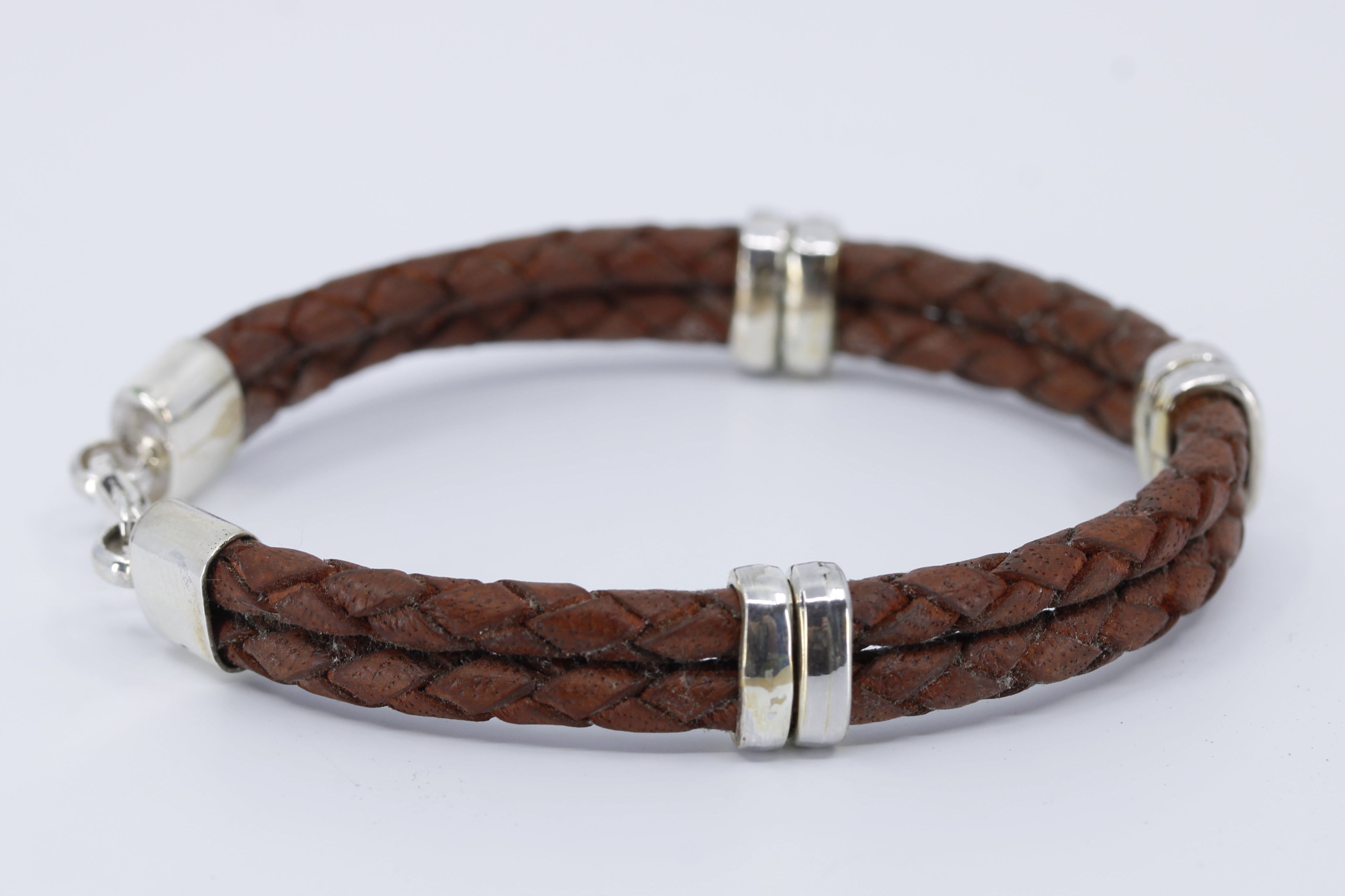 NOVA Braided Leather Bracelet with Accent