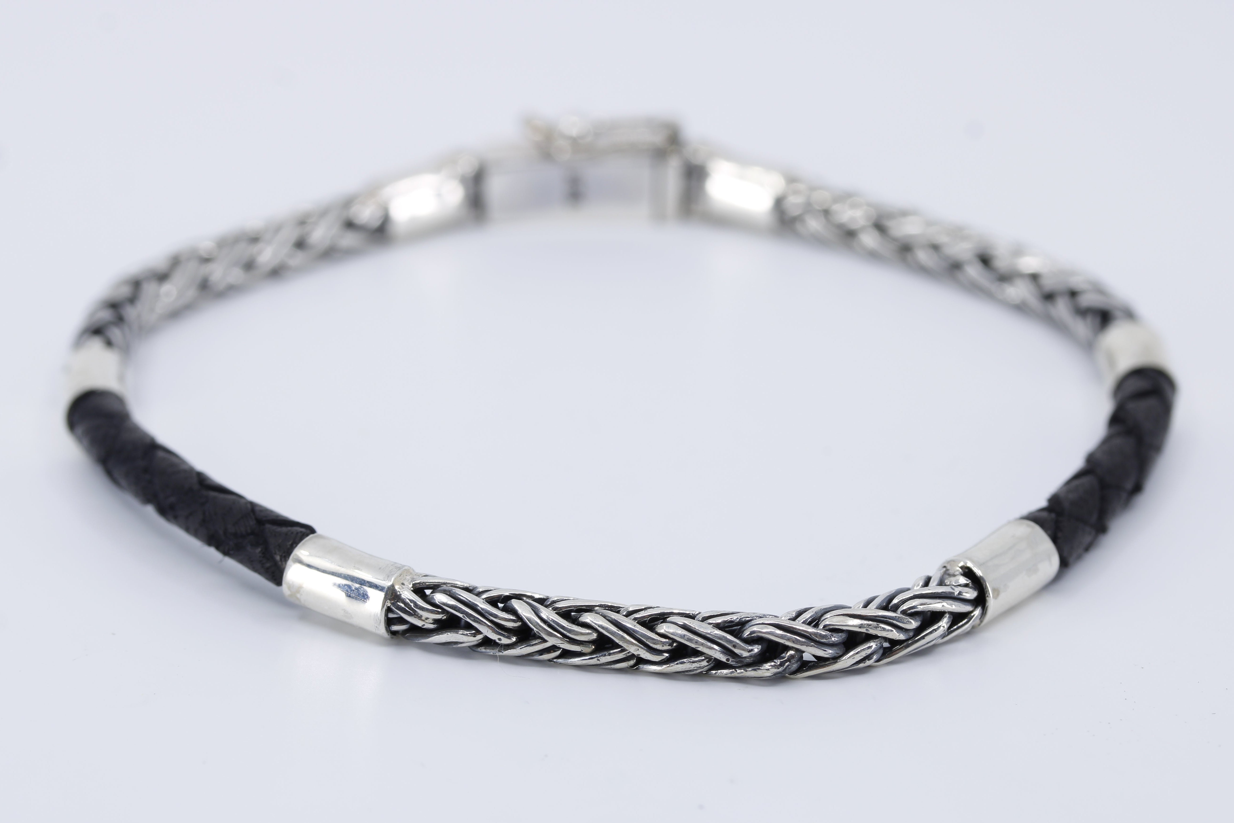 NOVA Braided Chain & Leather Bracelet
