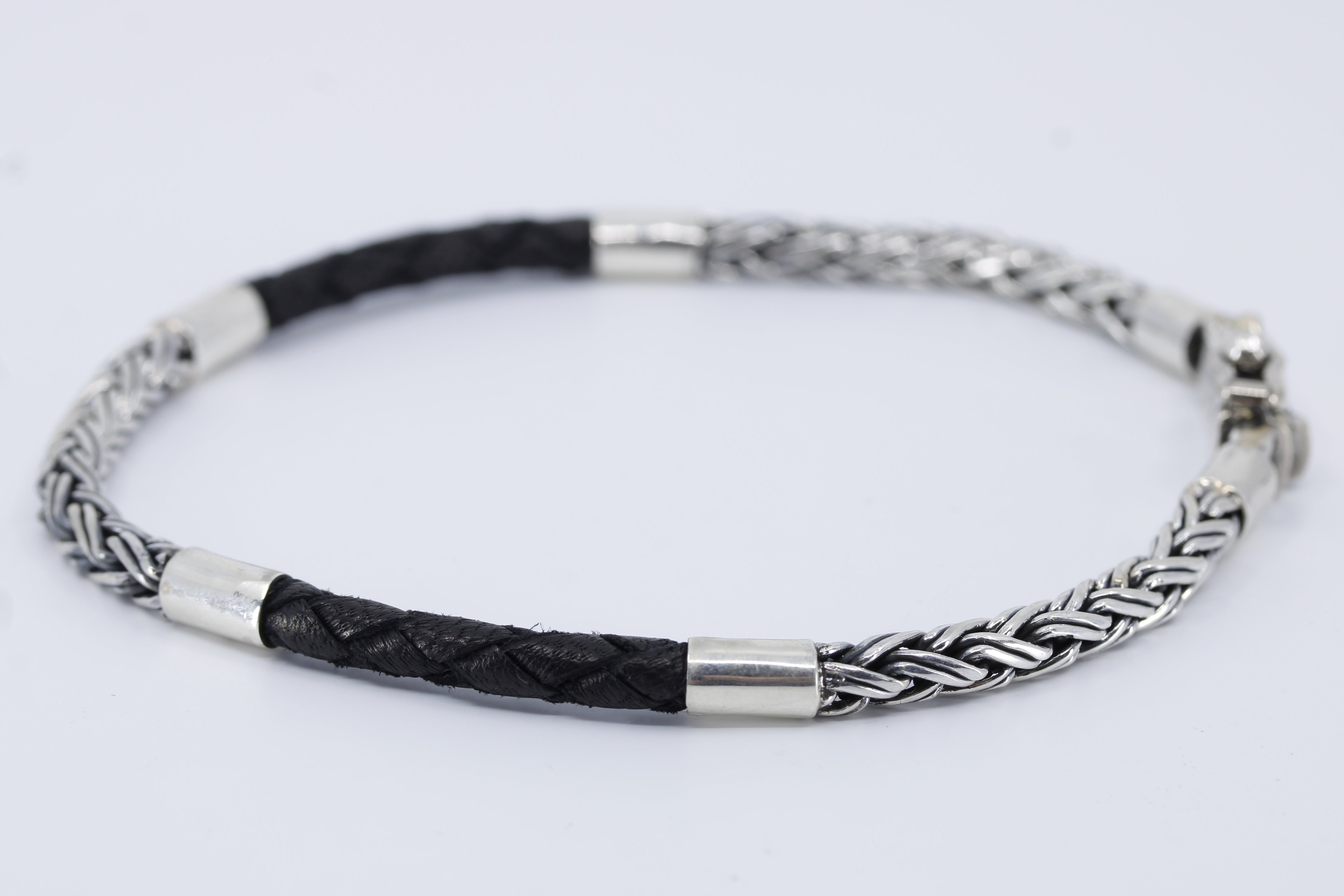 NOVA Braided Chain & Leather Bracelet