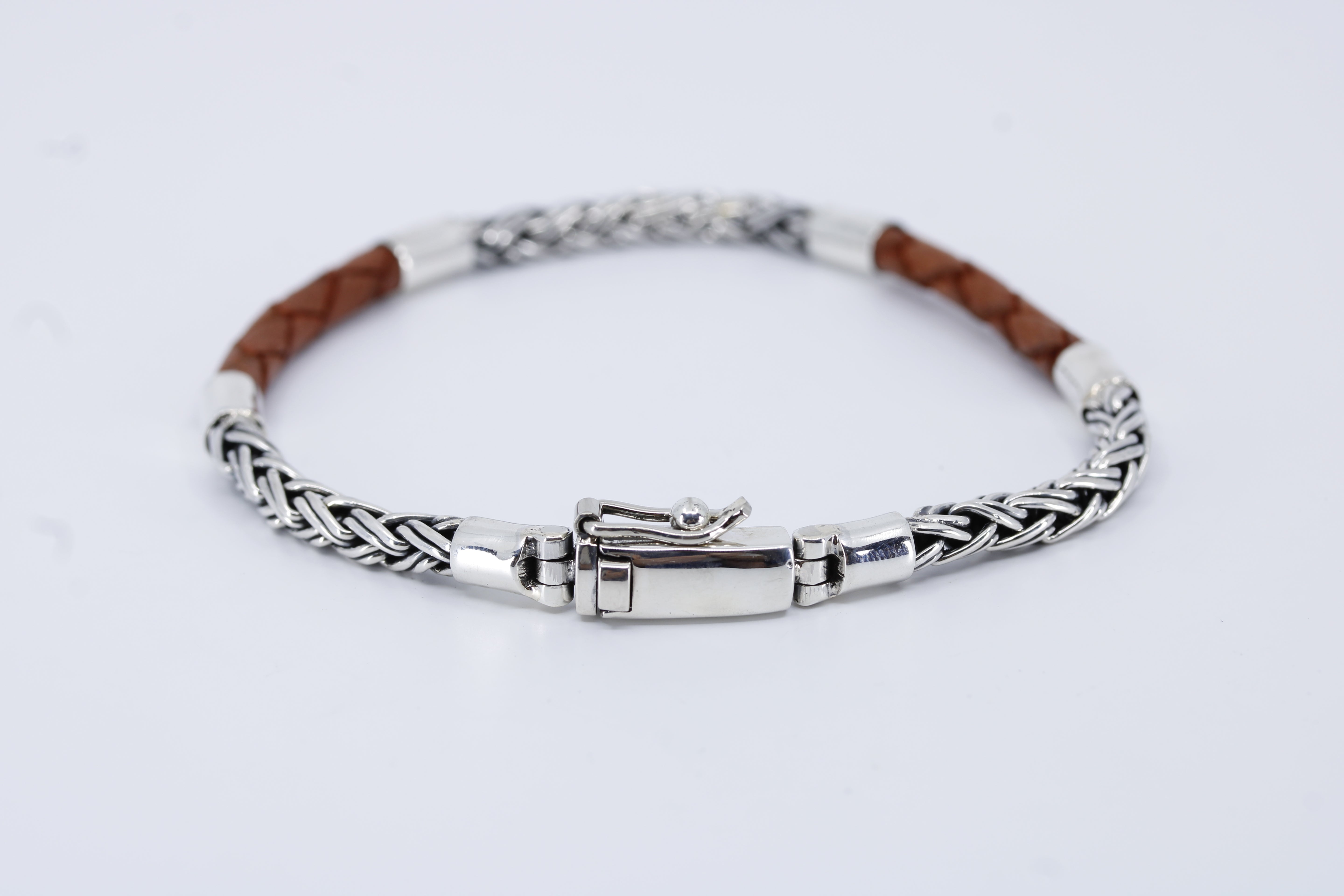 Casa Bali Braided Chain & Leather Bracelet