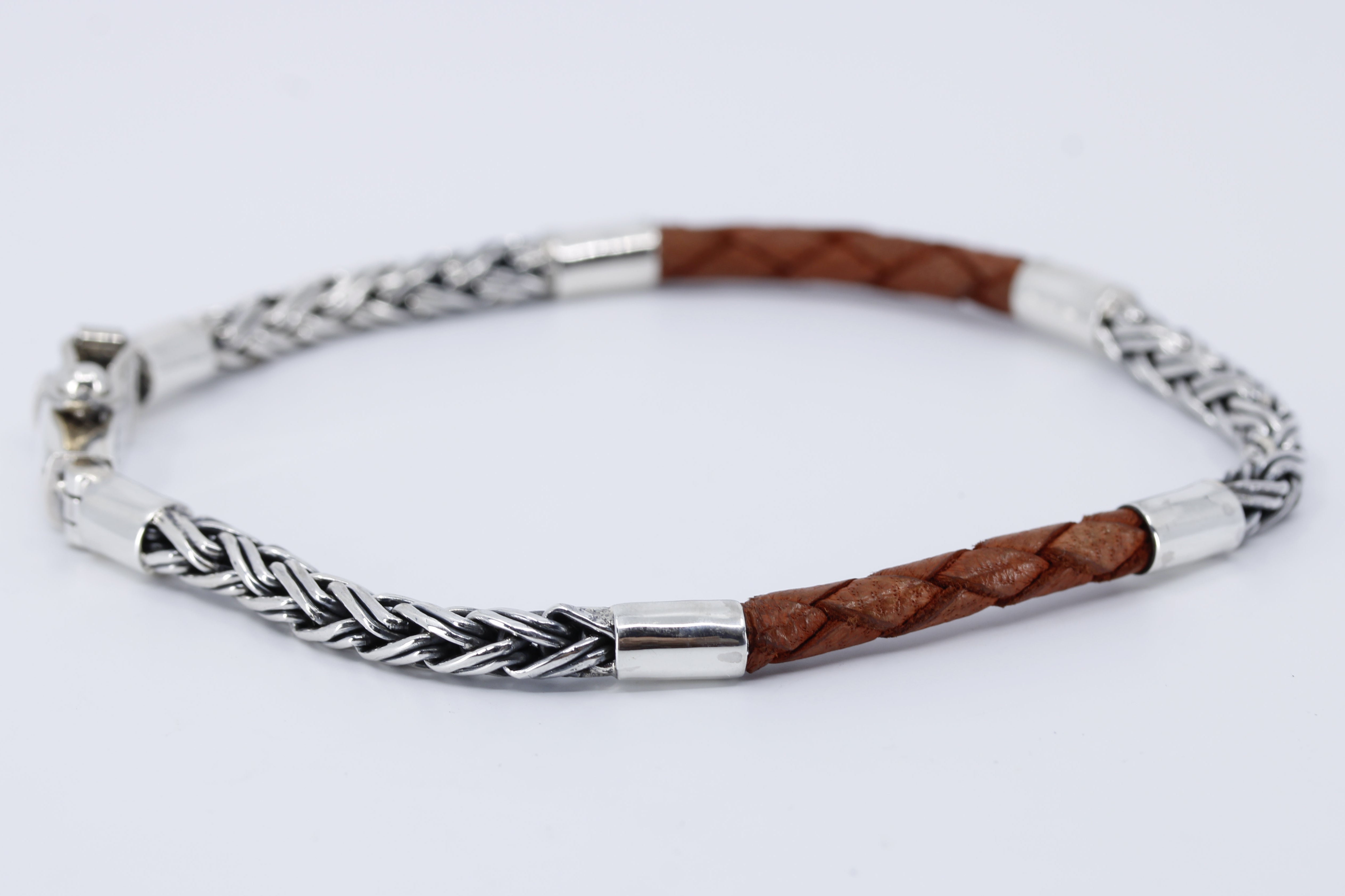 NOVA Braided Chain & Leather Bracelet