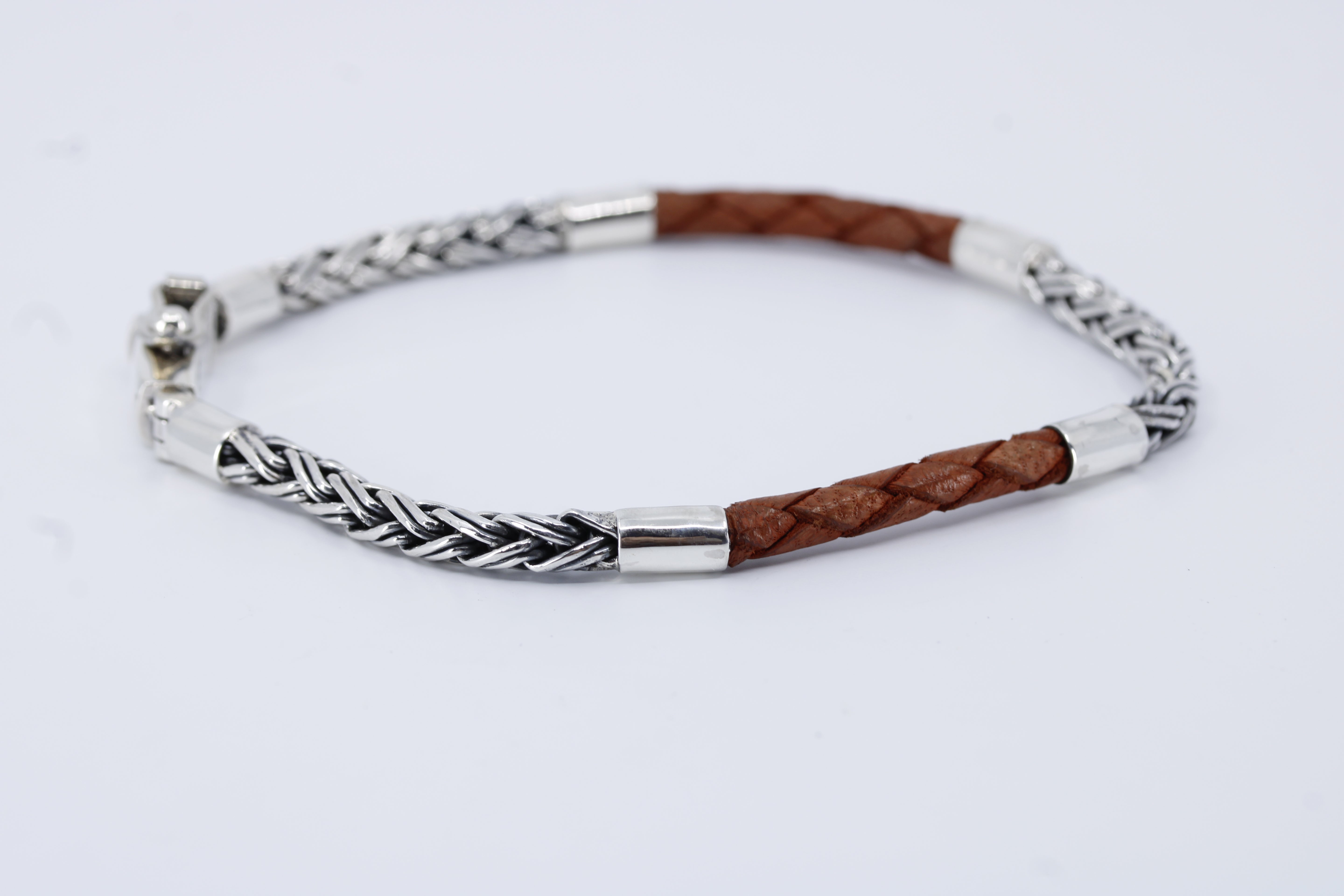 Casa Bali Braided Chain & Leather Bracelet