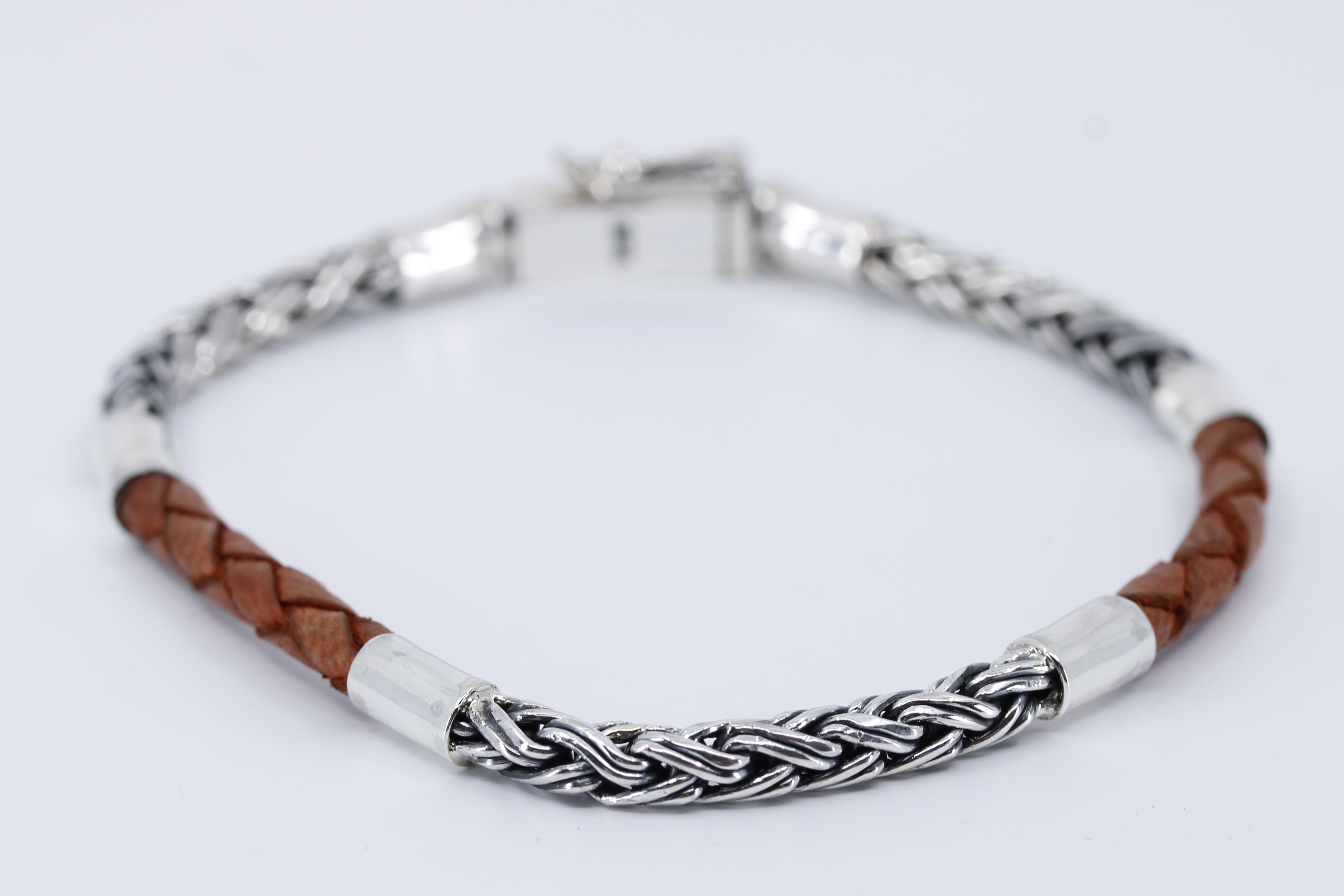 NOVA Braided Chain & Leather Bracelet